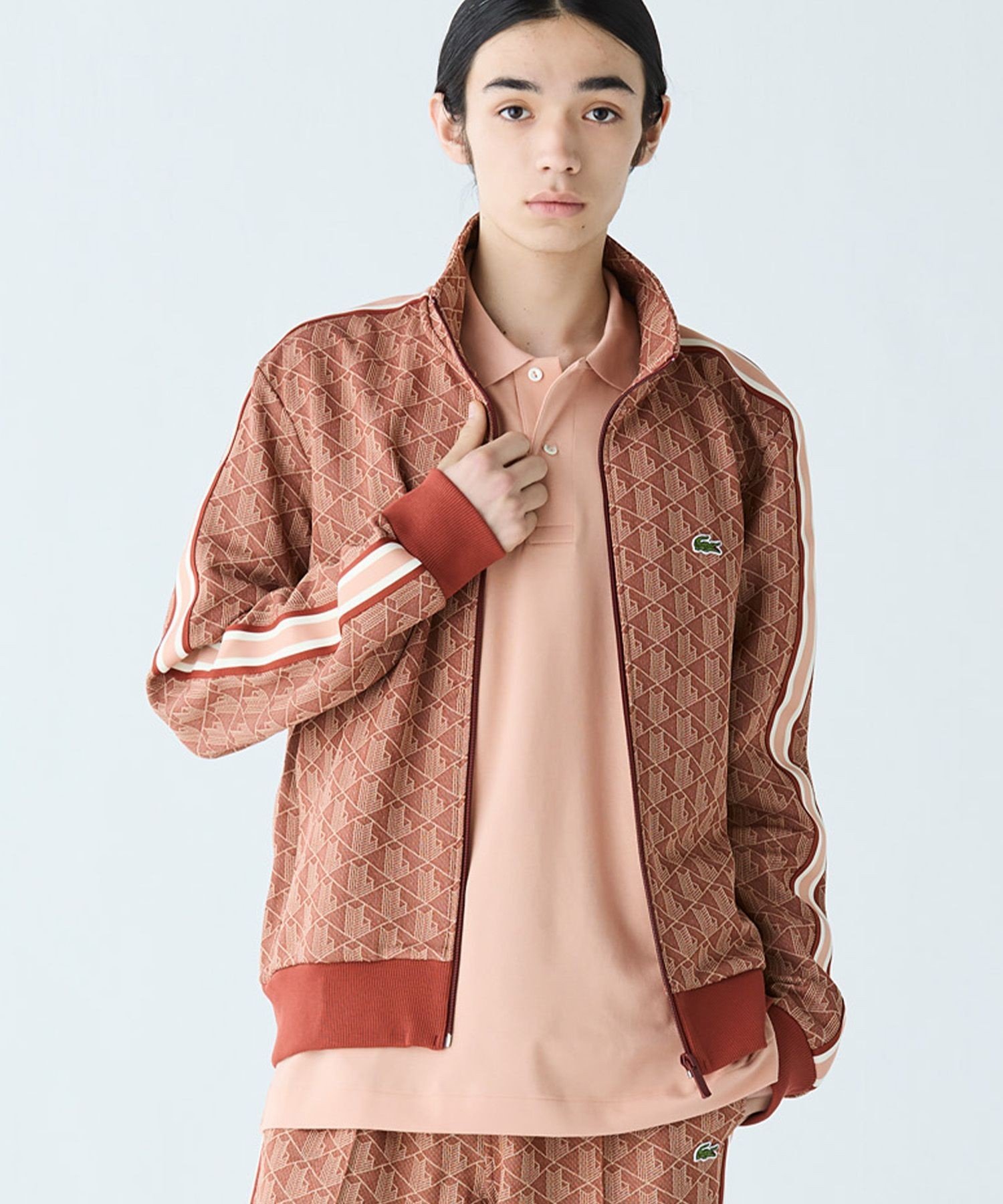 LACOSTE｜モノグラムジャカードトラックジャケット 【セットアップ対応