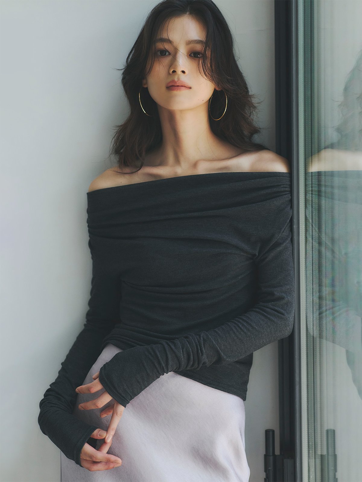 anuans｜ギャザードレープカットトップス | Rakuten Fashion(楽天