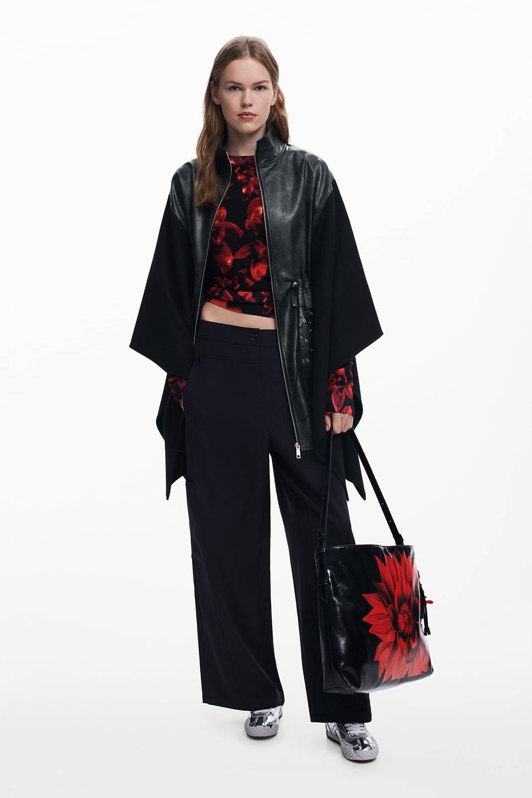 Desigual｜フェイクレザー・ポンチョ | Rakuten Fashion(楽天