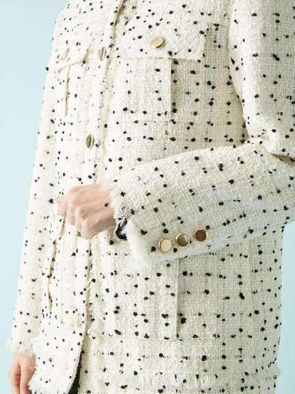 LILY BROWN｜ノーカラーツイードジャケット | Rakuten Fashion(楽天