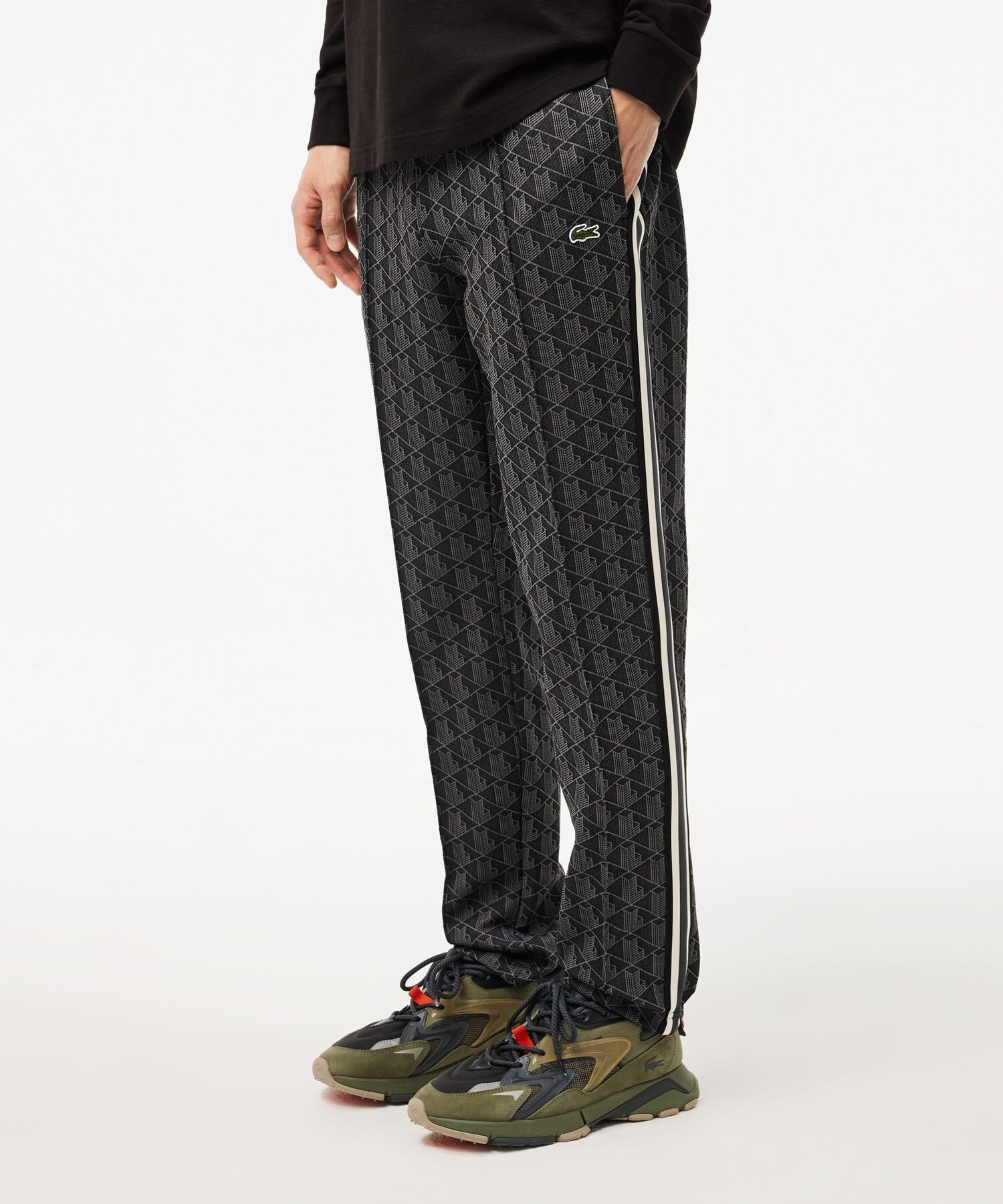 LACOSTE｜サイドテーピングモノグラムジャカードトラックパンツ