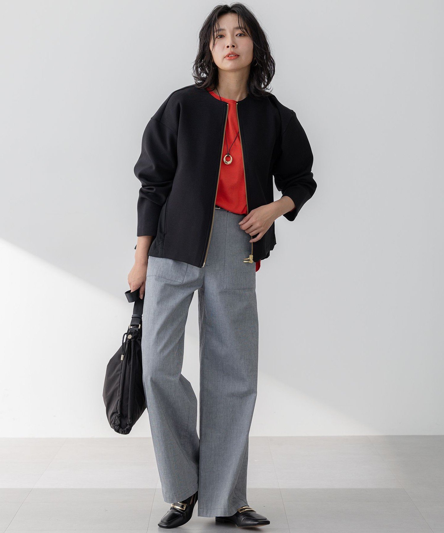 23区｜【洗える】コットンエアー ギャザー ライトアウター | Rakuten