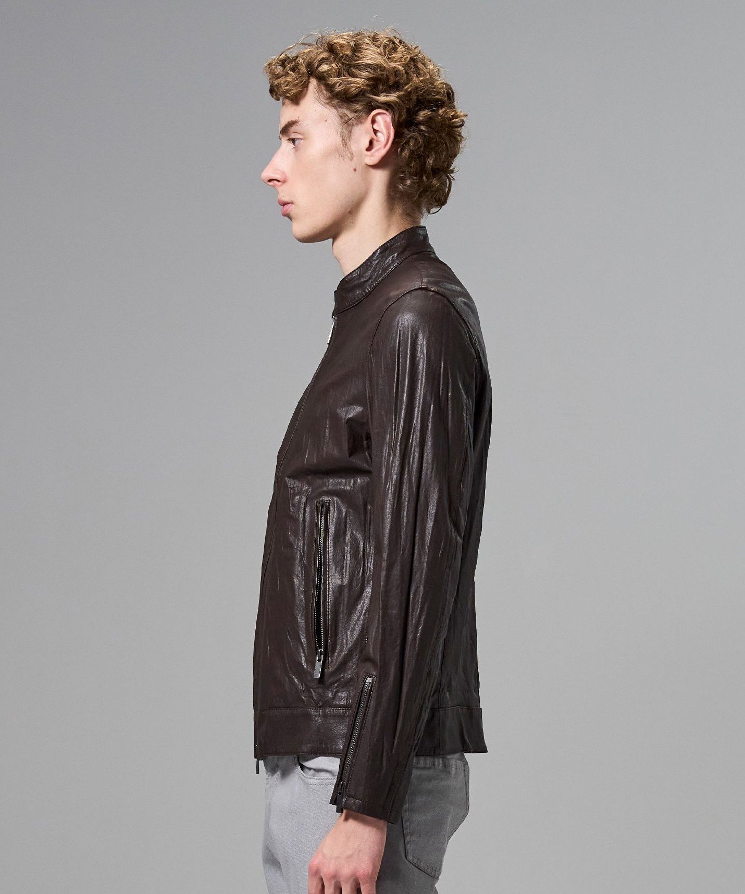 JOSEPH HOMME｜【洗い加工】シュリンクエアレザー シングルライダース