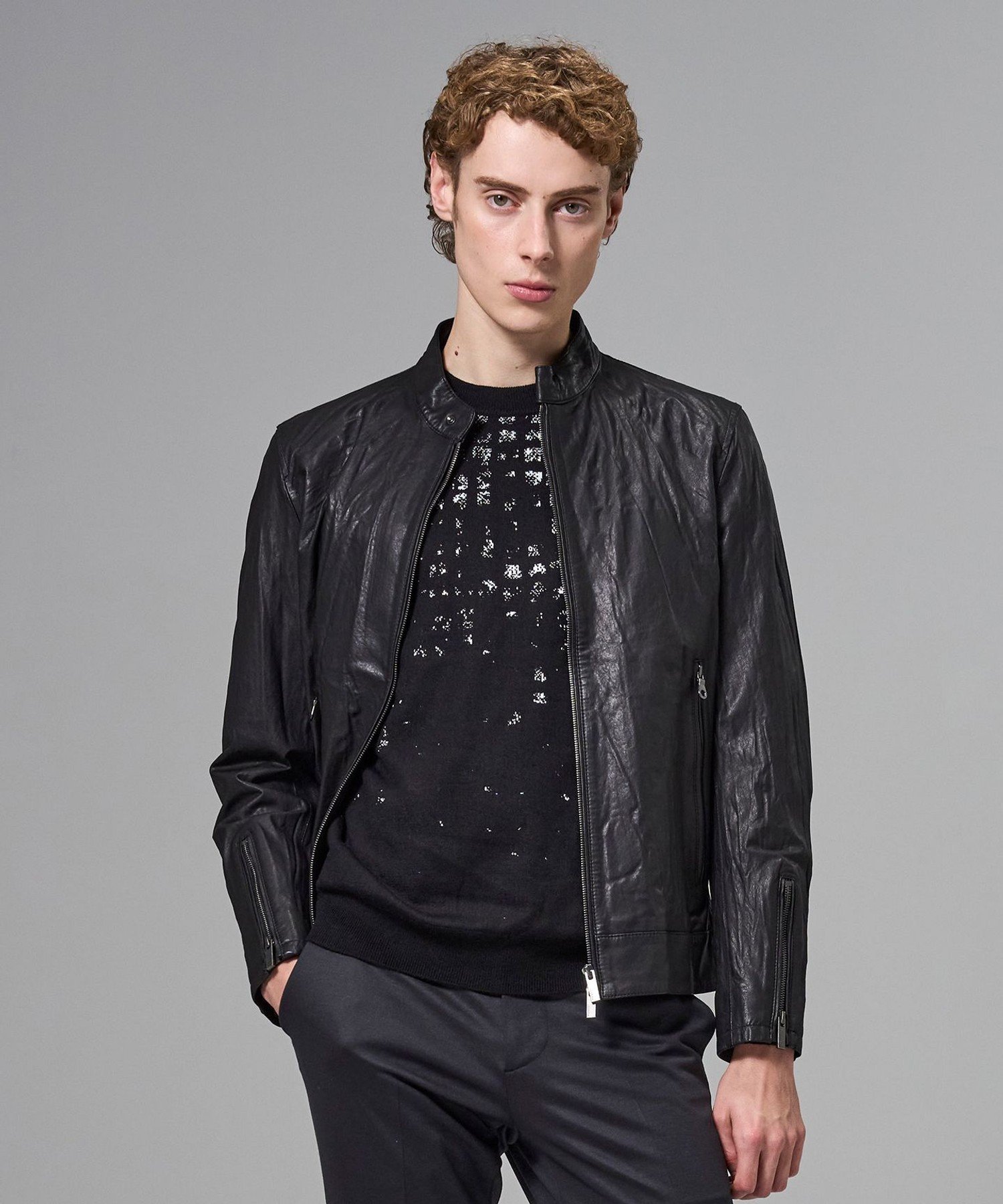 JOSEPH HOMME｜【洗い加工】シュリンクエアレザー シングルライダース