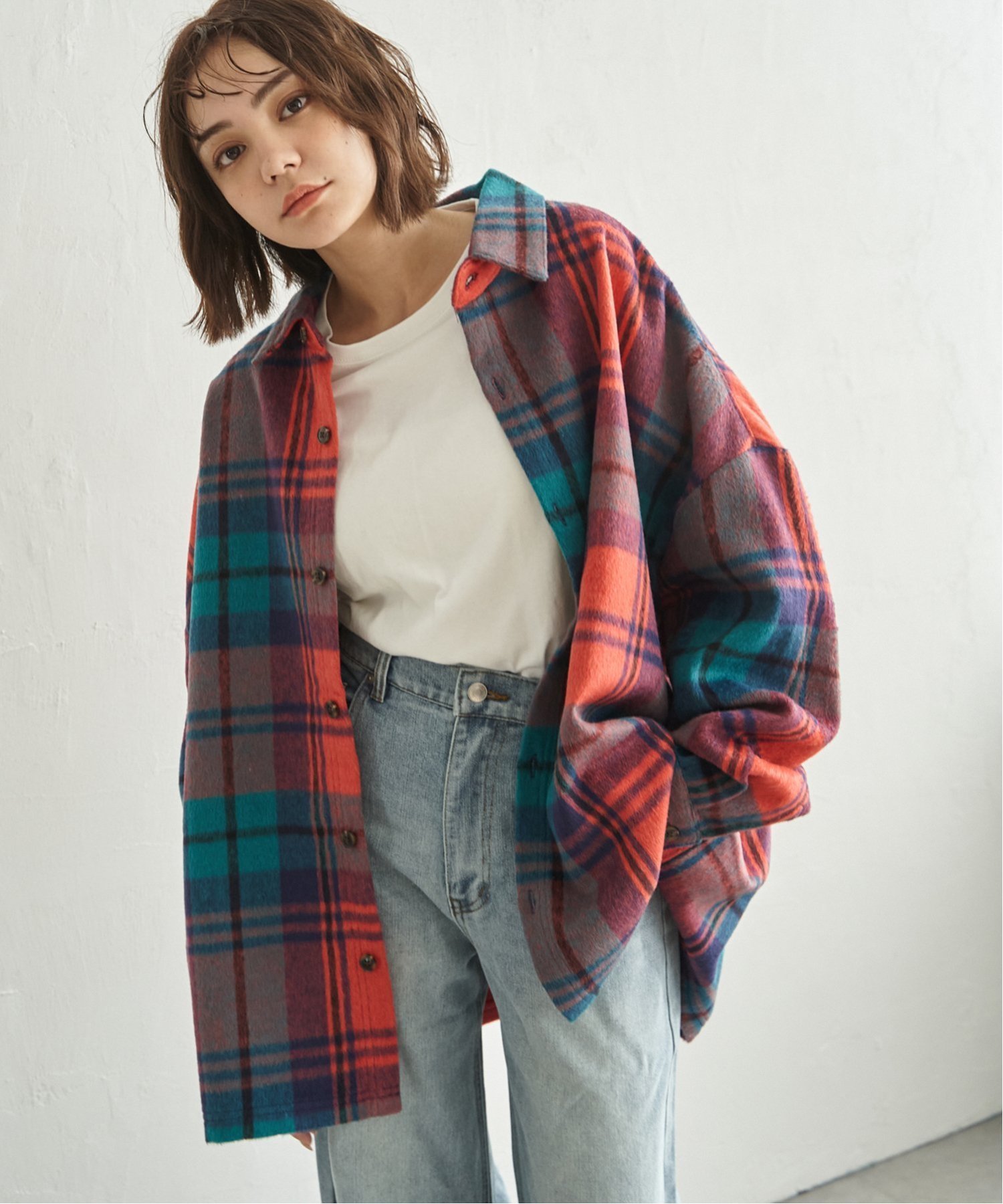 notch.｜BEVERLY HILLS POLO CLUB シャギーチェックシャツジャケット