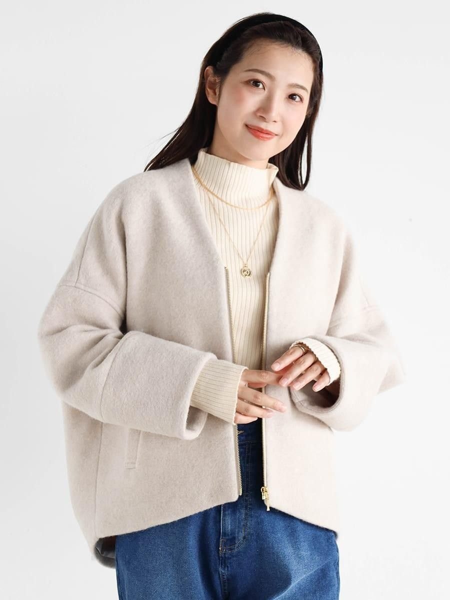 Vin｜Vネックウールブレンドショートコート | Rakuten Fashion(楽天