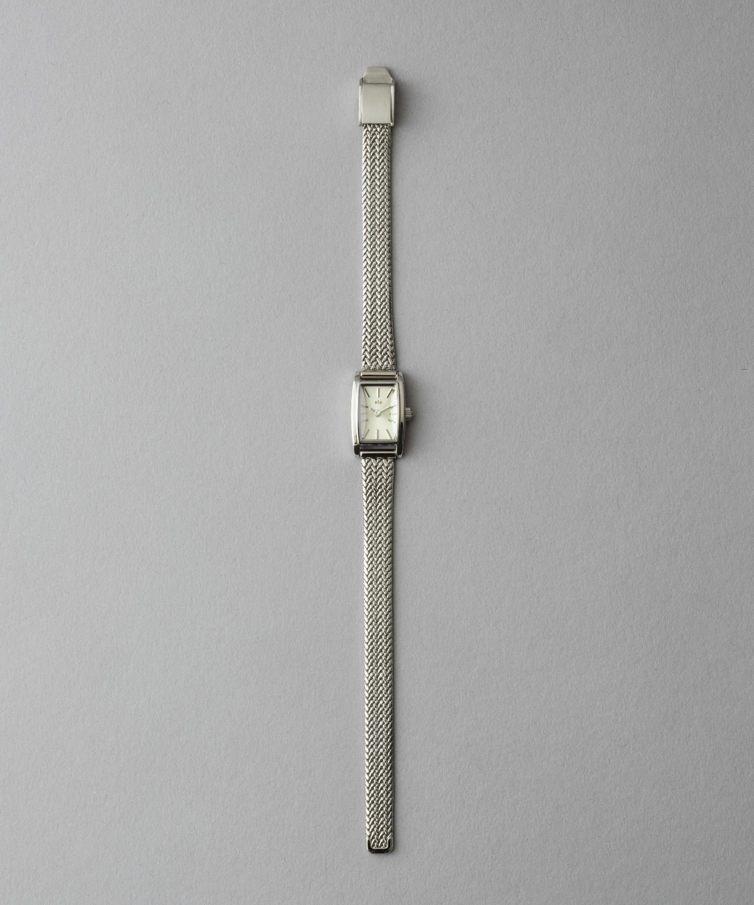 ete｜ダイヤモンド レクタングルフェイス メッシュベルト ウォッチ