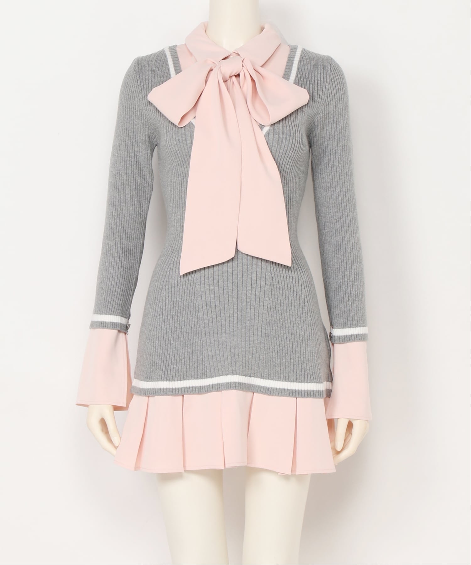 LIP SERVICE｜LIP SERVICE/(W)シャツドッキングプリーツワンピース