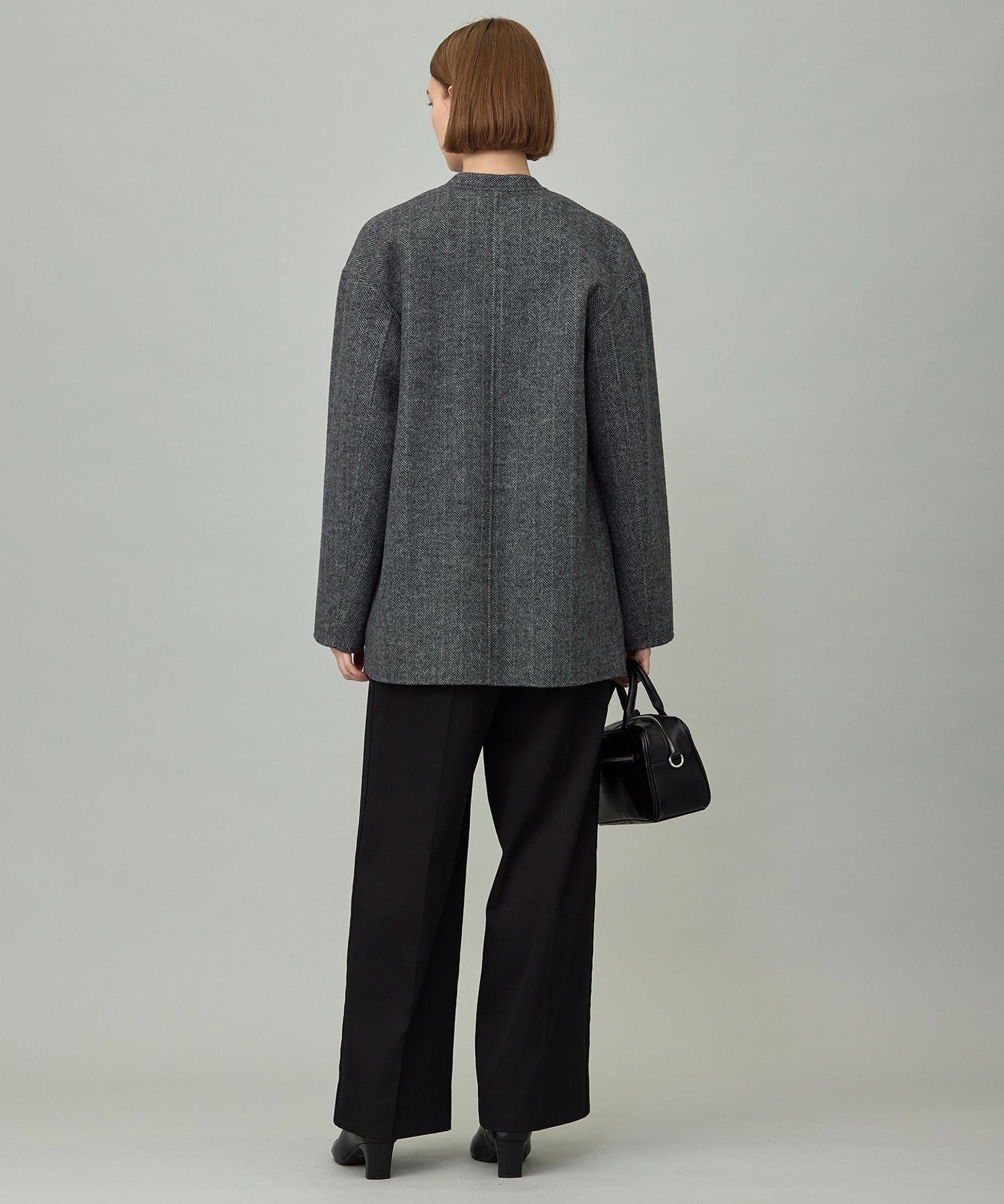 ICB｜WoolRever ノーカラーショートコート | Rakuten Fashion(楽天