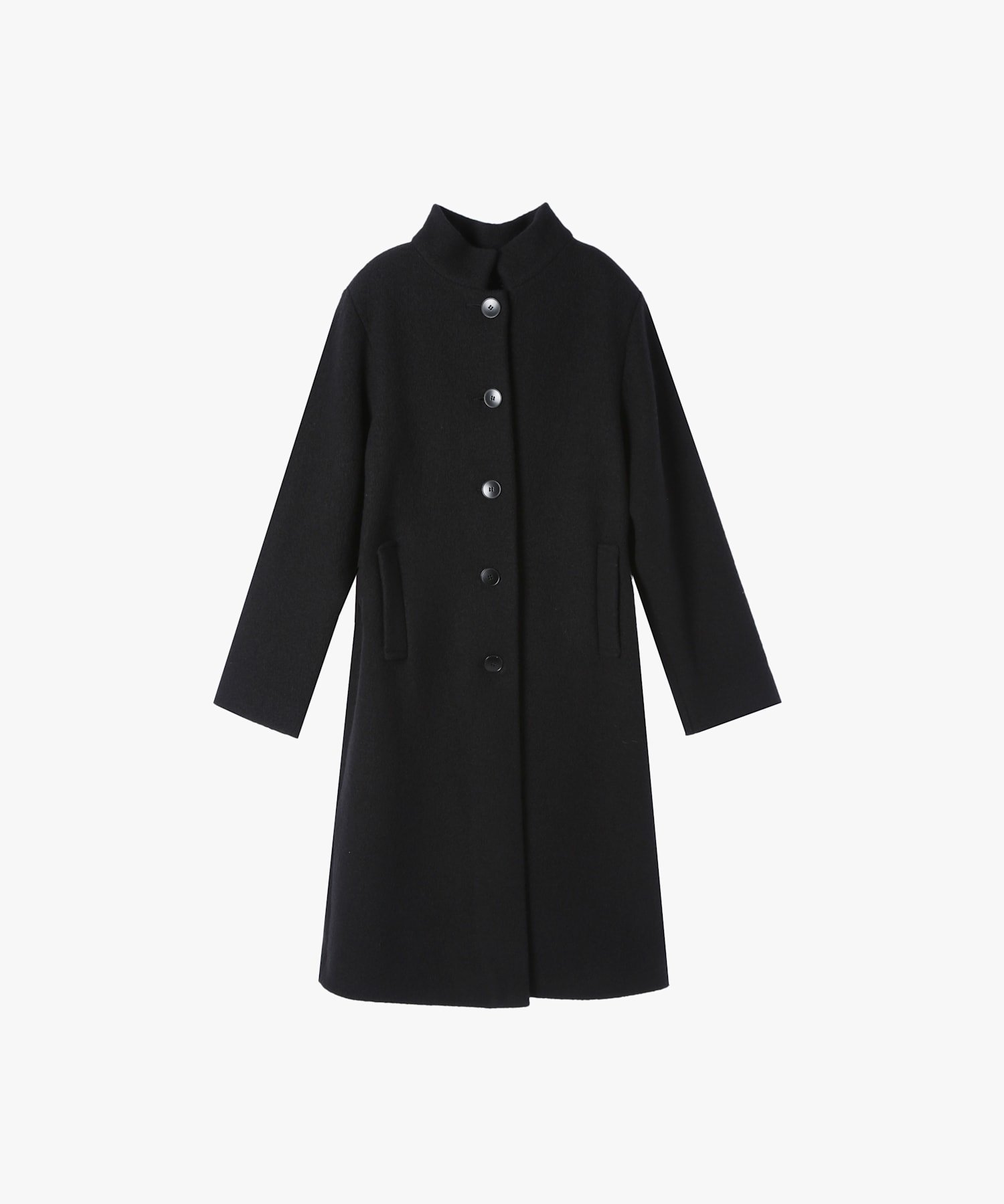 agnes b.｜ウール ジャージー スタンドカラー コート 