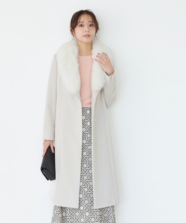 COUP DE CHANCE｜【日本製/フォックスファー/カシミヤ混】ファー付