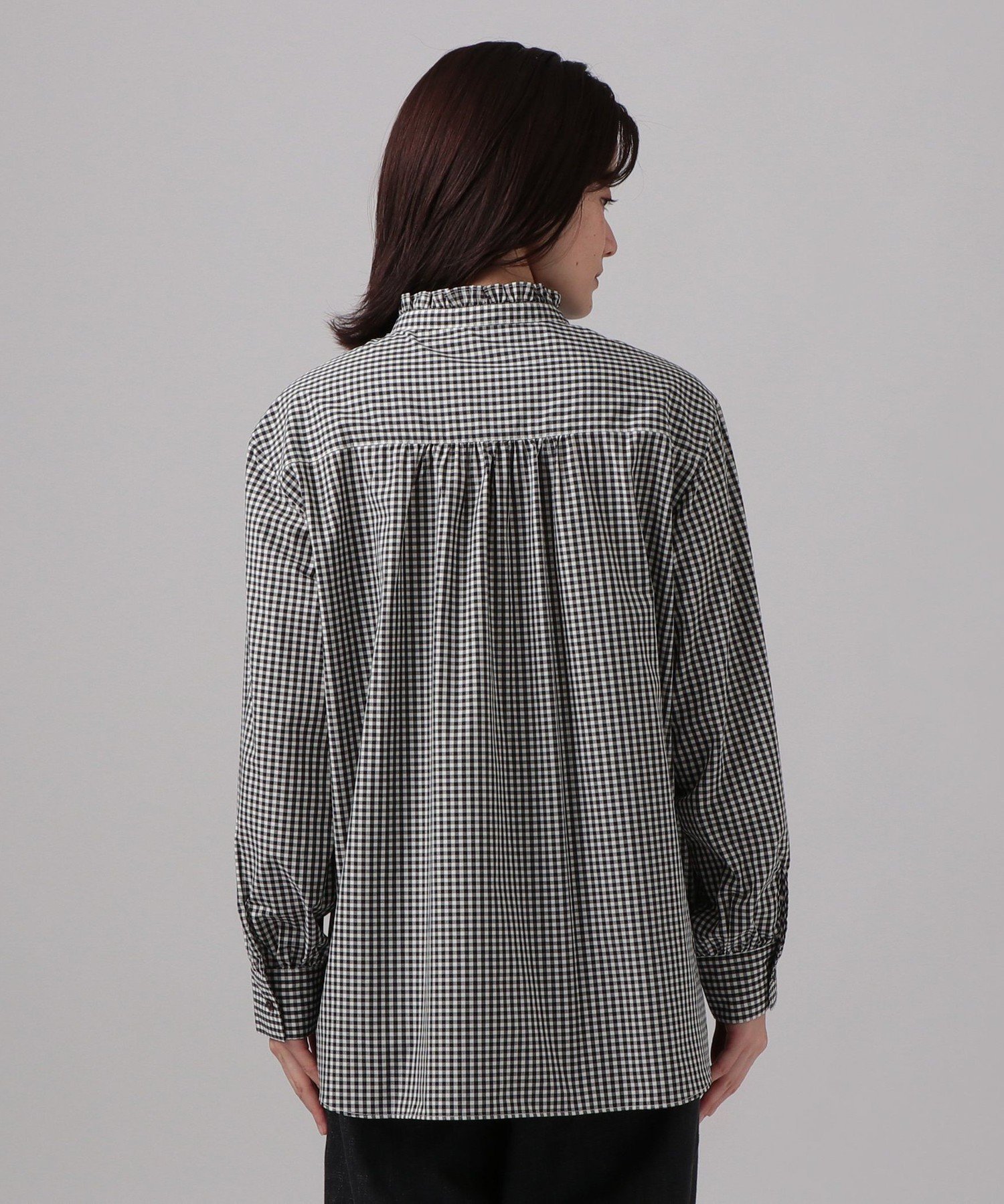 Afternoon Tea LIVING｜ギンガムチェックブロードフリルカラーブラウス
