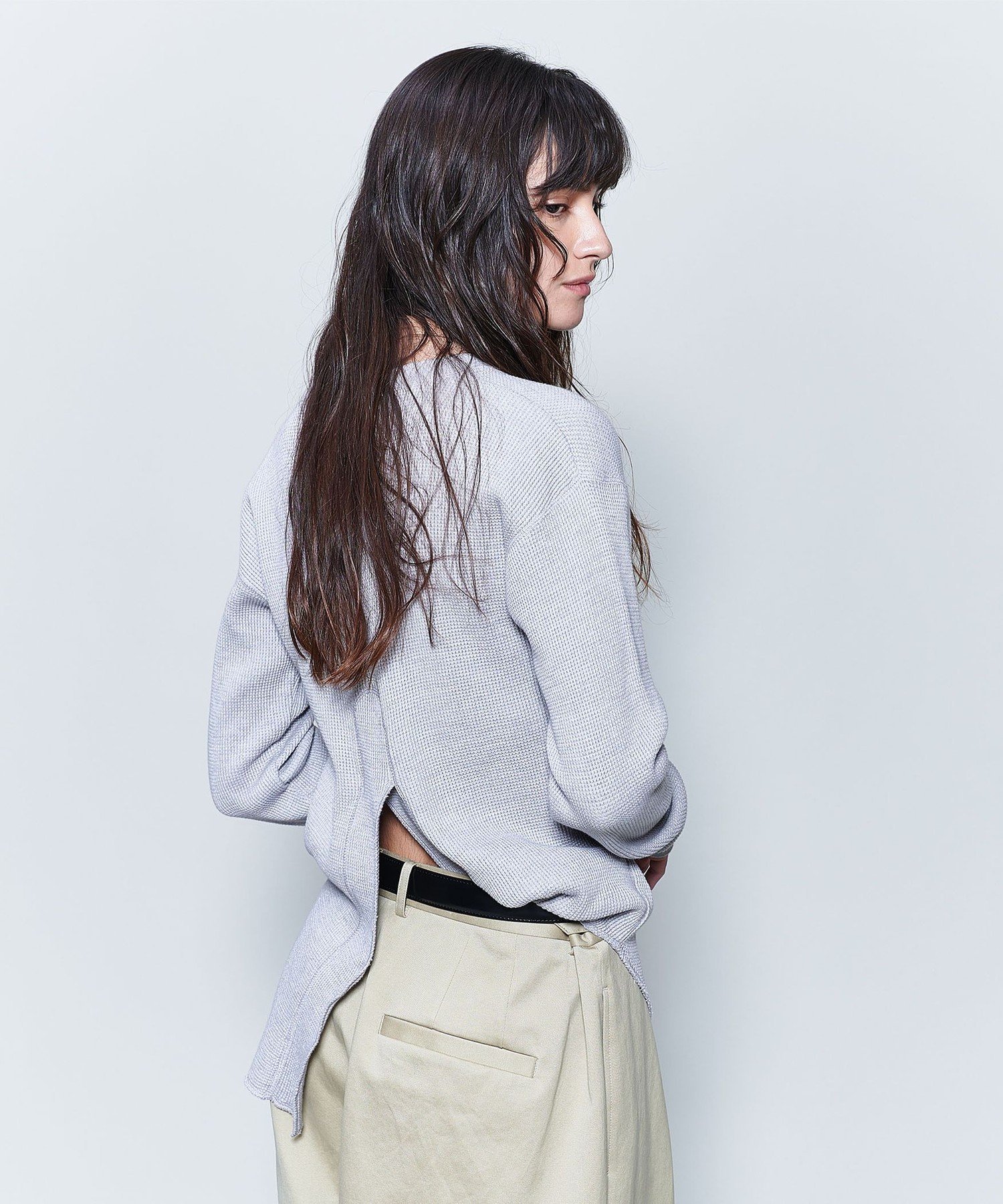 6 ROKU ロク バックスリットサーマルプルオーバー トップス ワッフル 6