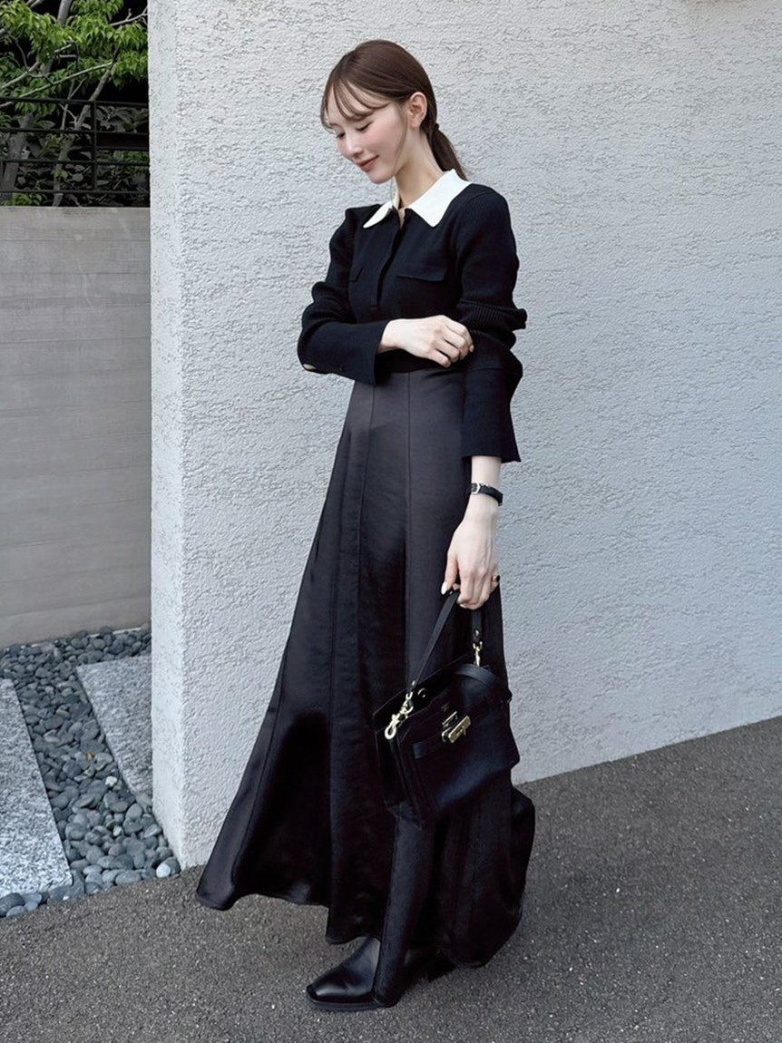 FRAY I.D｜オープンポロカラーニットワンピース | Rakuten Fashion