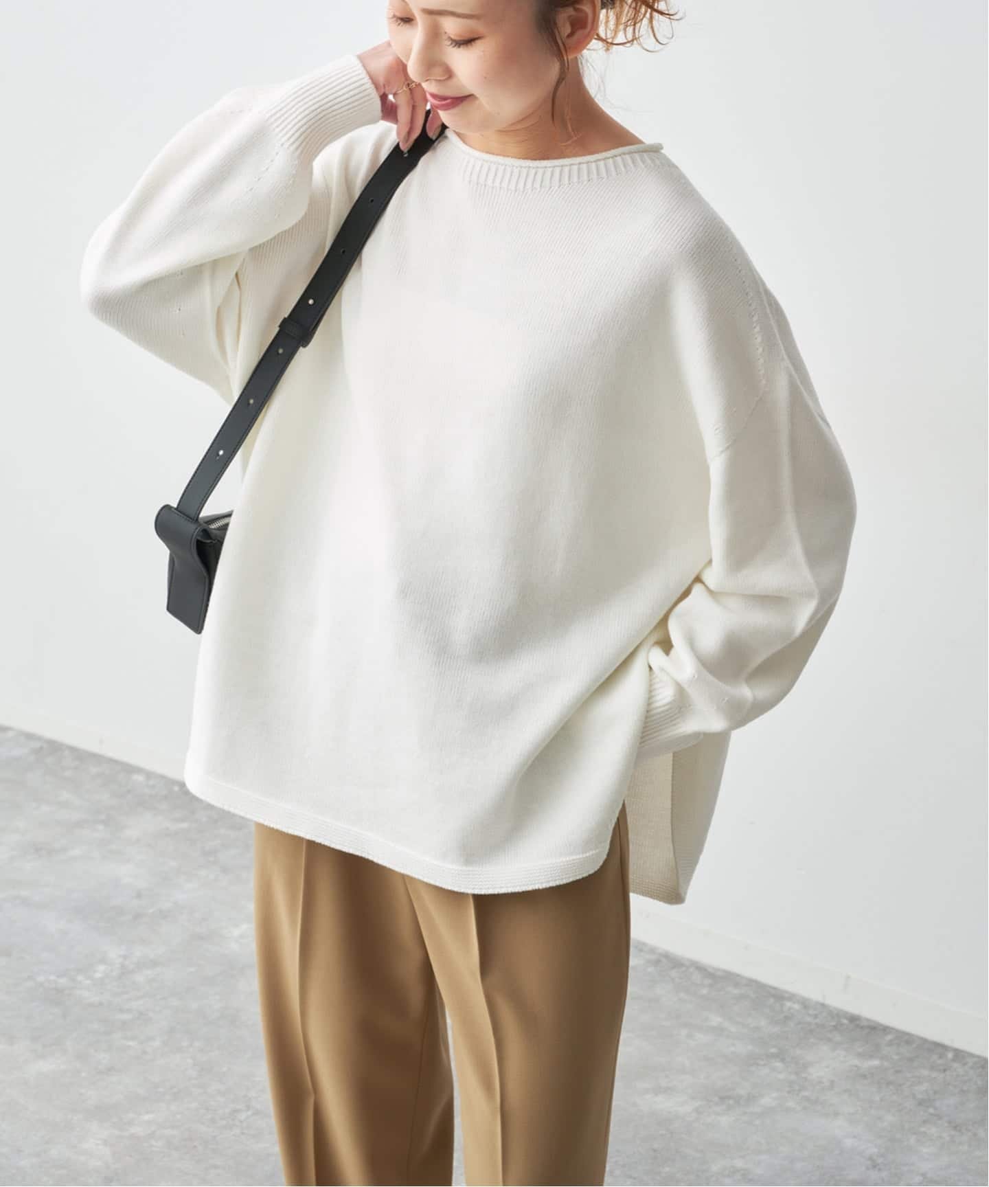 Spick & Span｜バルキーヤーンルーズボートネックニット | Rakuten
