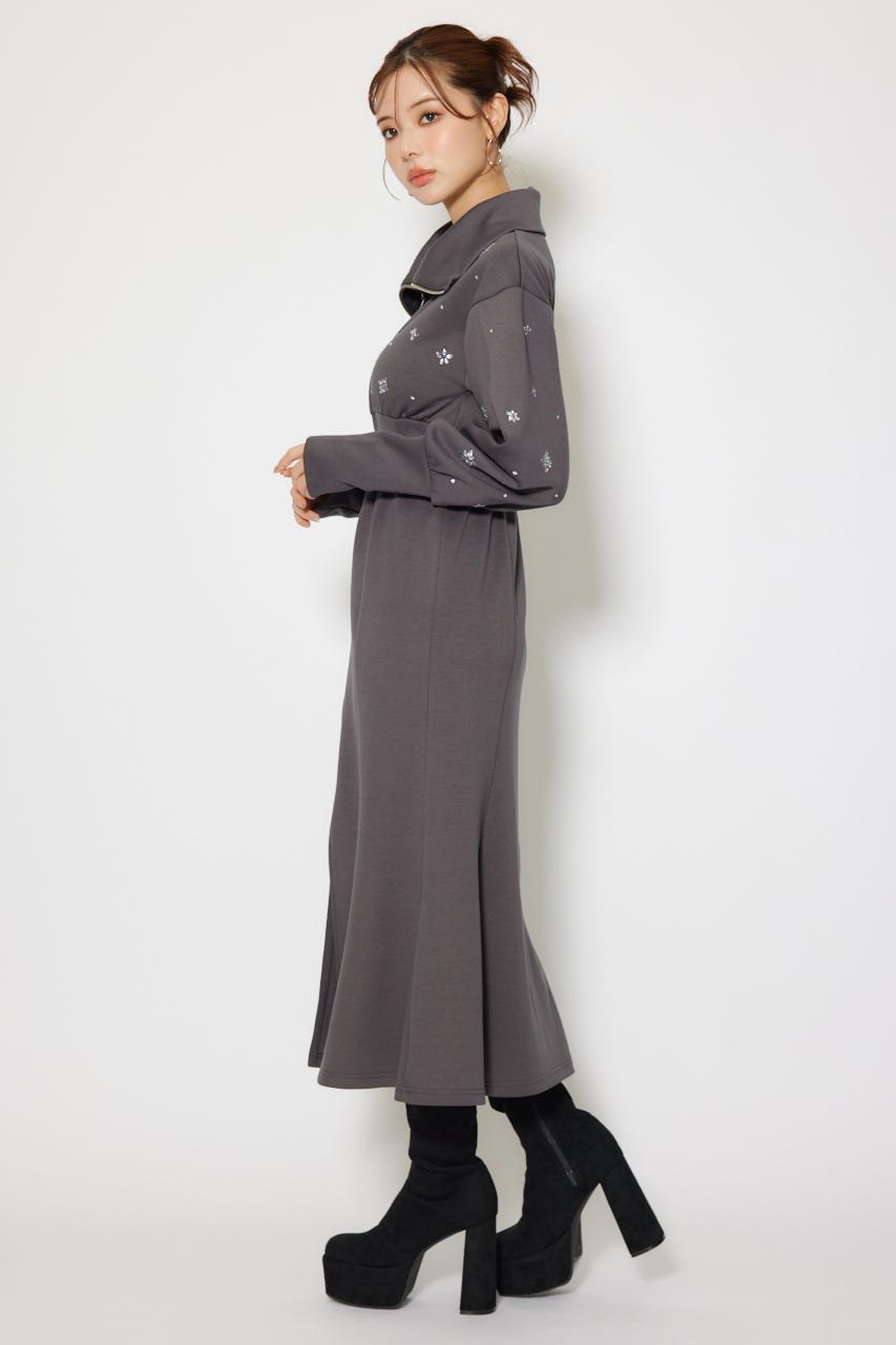 rienda｜フラワーモチーフスウェットワンピース | Rakuten Fashion