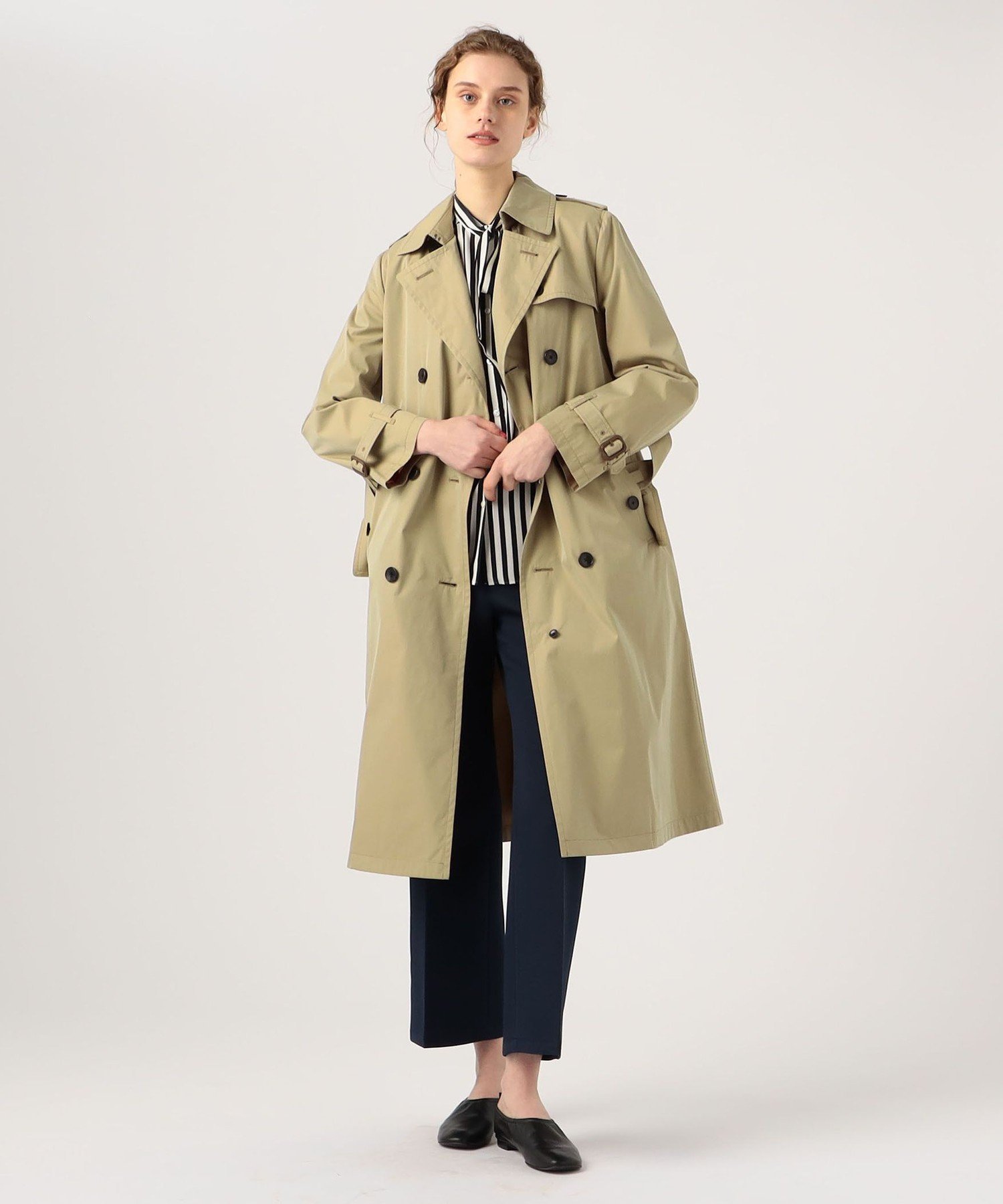 TOMORROWLAND｜コットンポリエステルギャバジン トレンチコート