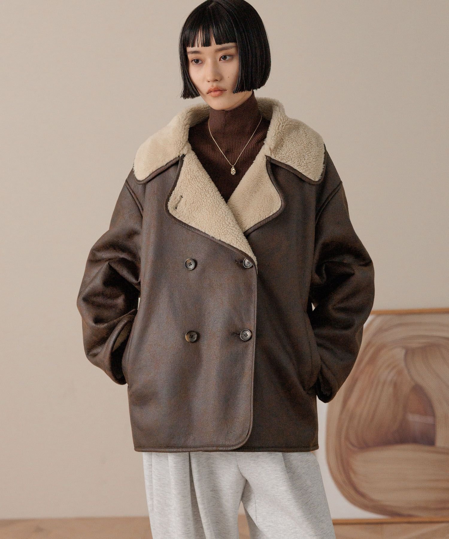 楽天市場】ムートンコート ブラウンの通販