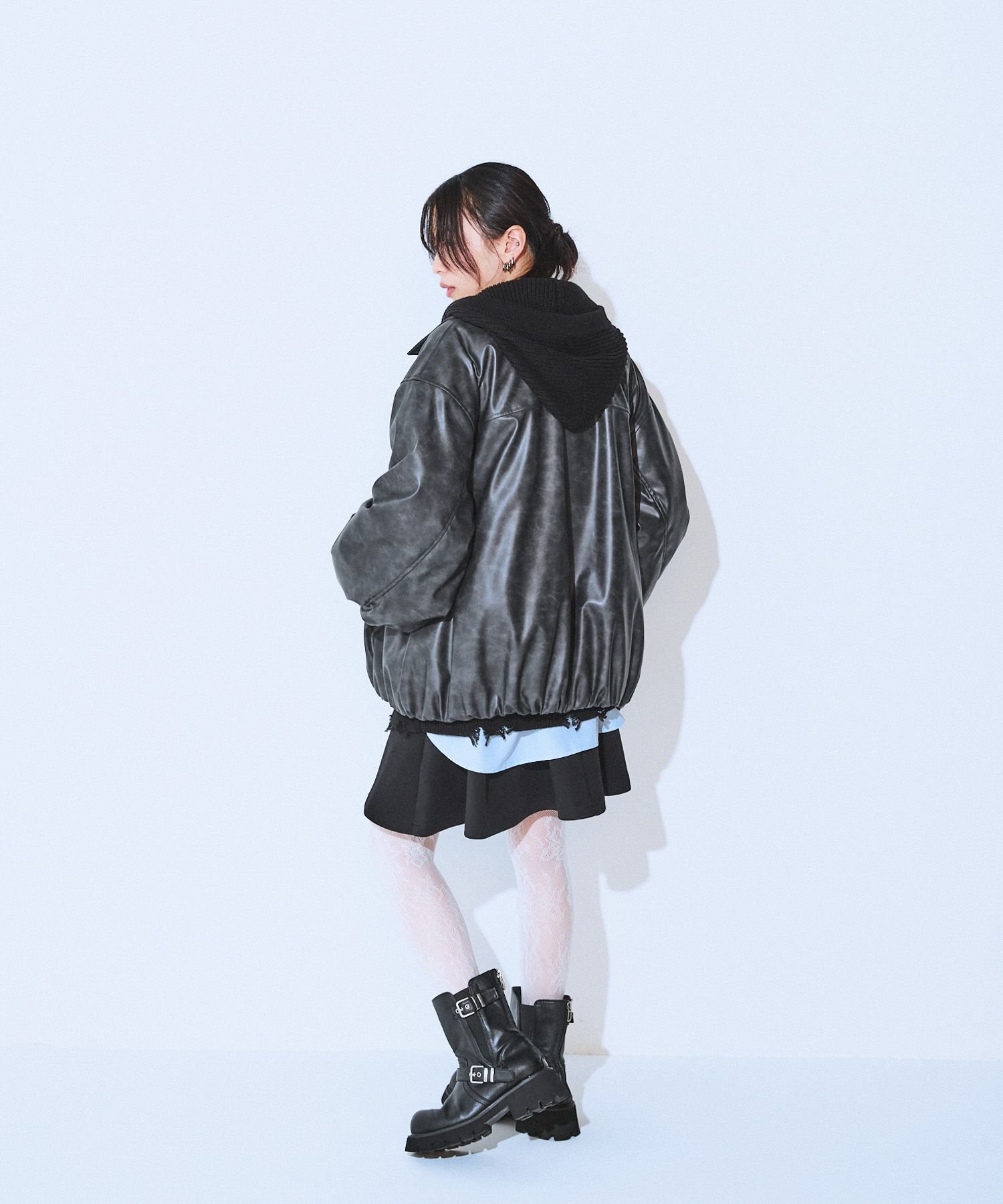 JEANASIS｜ヴィンテージレザーパファーブルゾン【中綿入りで冬の防寒も