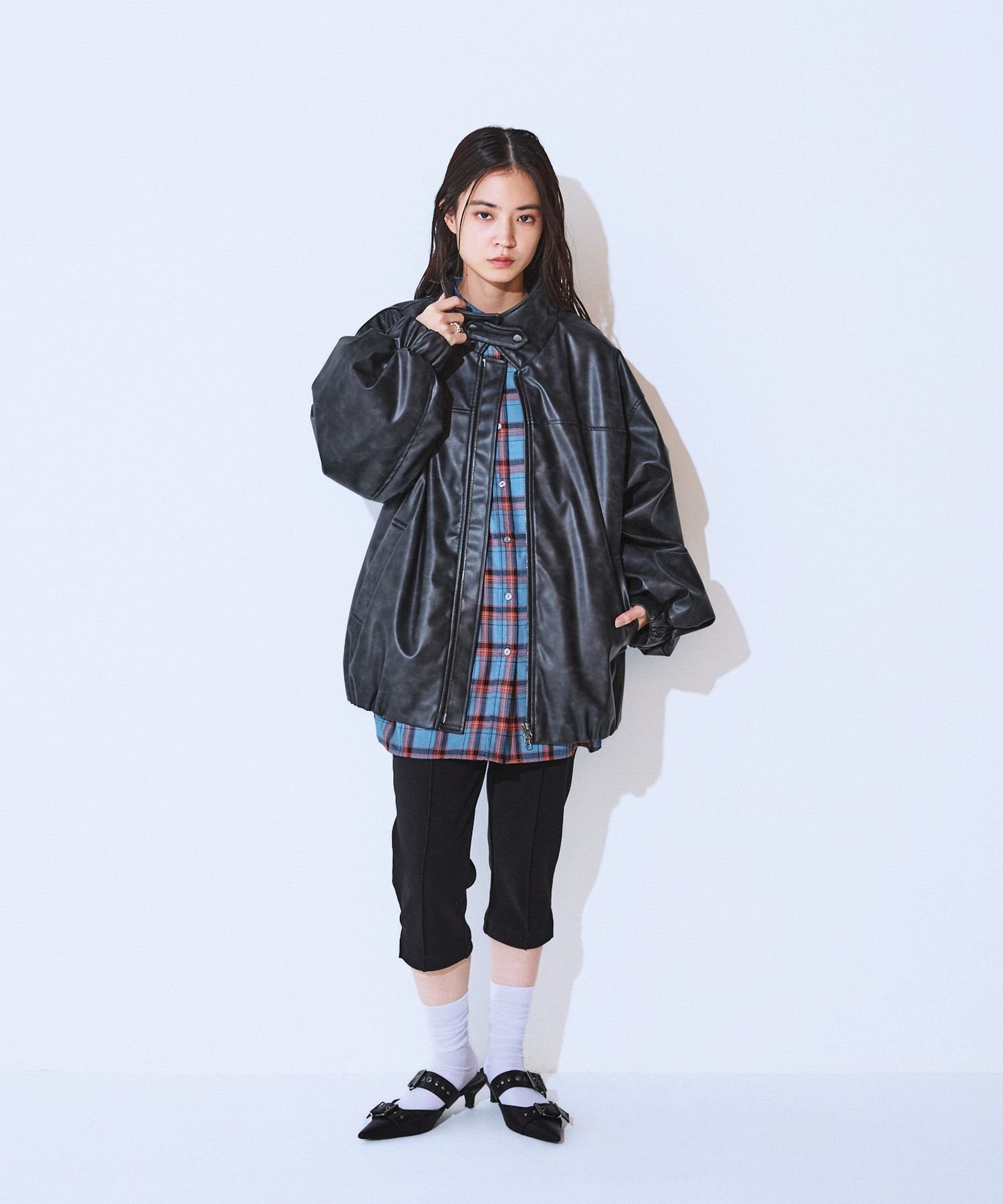 JEANASIS｜ヴィンテージレザーパファーブルゾン【中綿入りで冬の防寒も