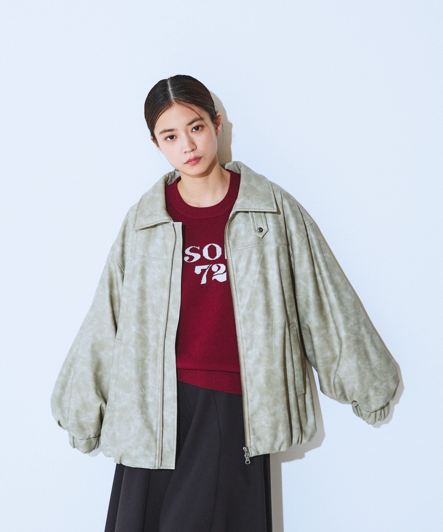 JEANASIS｜ヴィンテージレザーパファーブルゾン【中綿入りで冬の防寒も