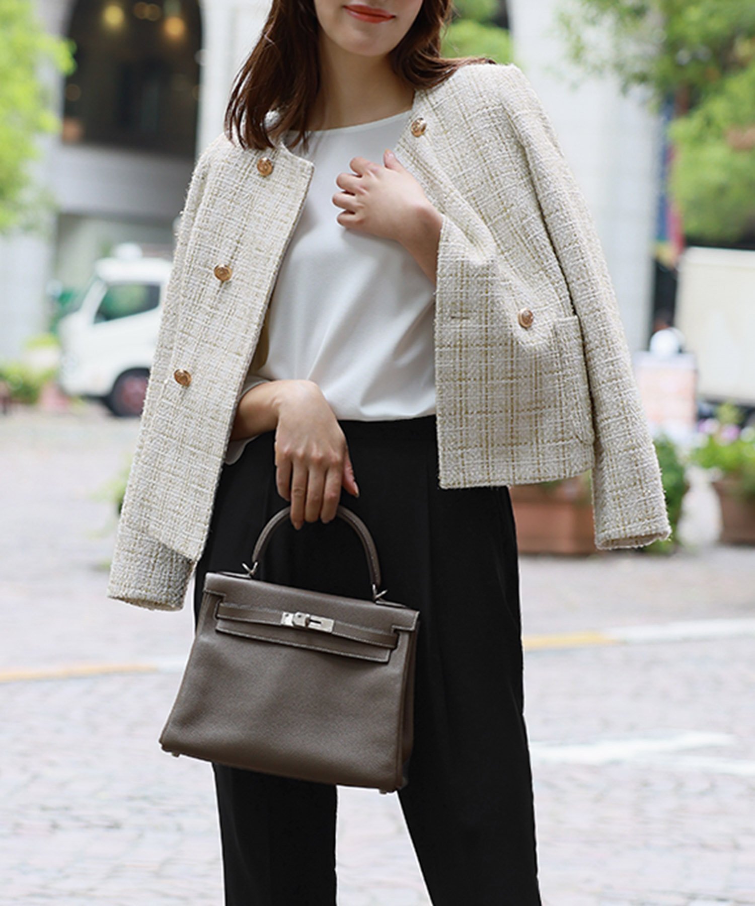 RIVER FIELD & Co.｜ツイードノーカラーダブルジャケット・パンツ