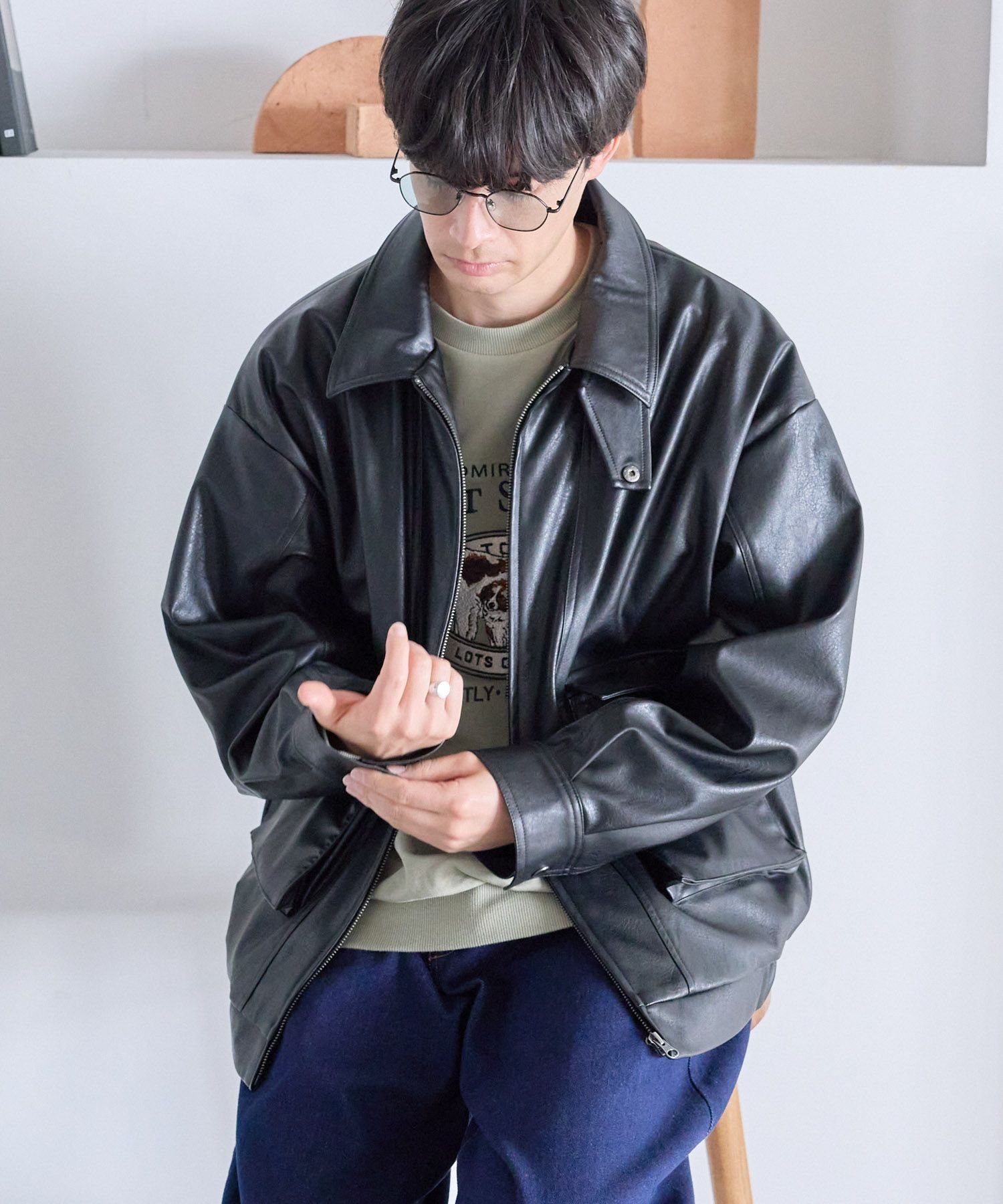 LAKOLE｜PUレザージップブルゾン | Rakuten Fashion(楽天ファッション