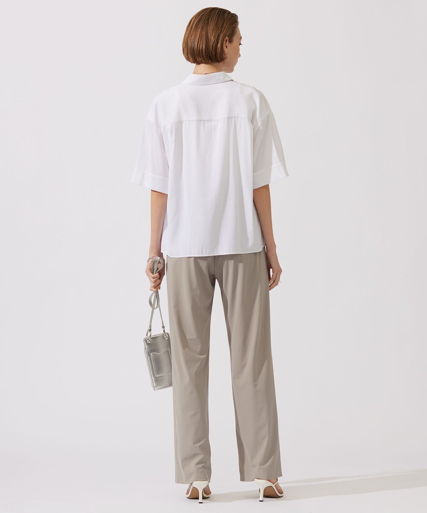 ICB｜【洗える】T/Rドライリネン クロップドシャツ | Rakuten Fashion