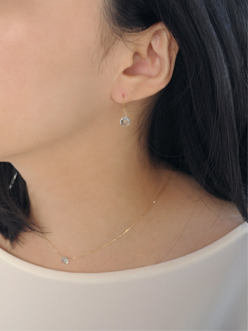 KU-CROISSANT｜anq./(W)【anq.】K18/K10・天然石マロンピアス【誕生石