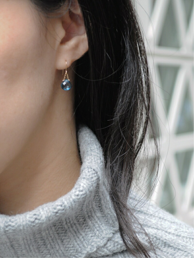 KU-CROISSANT｜anq./(W)【anq.】K18/K10・天然石マロンピアス【誕生石