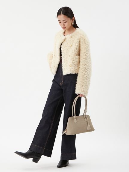 Mila Owen｜金釦フェイクファー短丈ジャケット | Rakuten Fashion(楽天