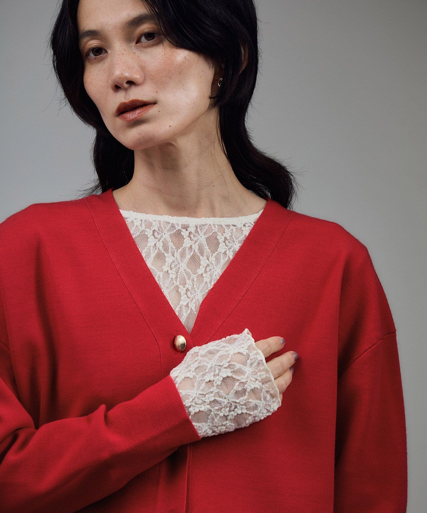 SALON adam et rope'｜ウールVネック金ボタンカーディガン | Rakuten