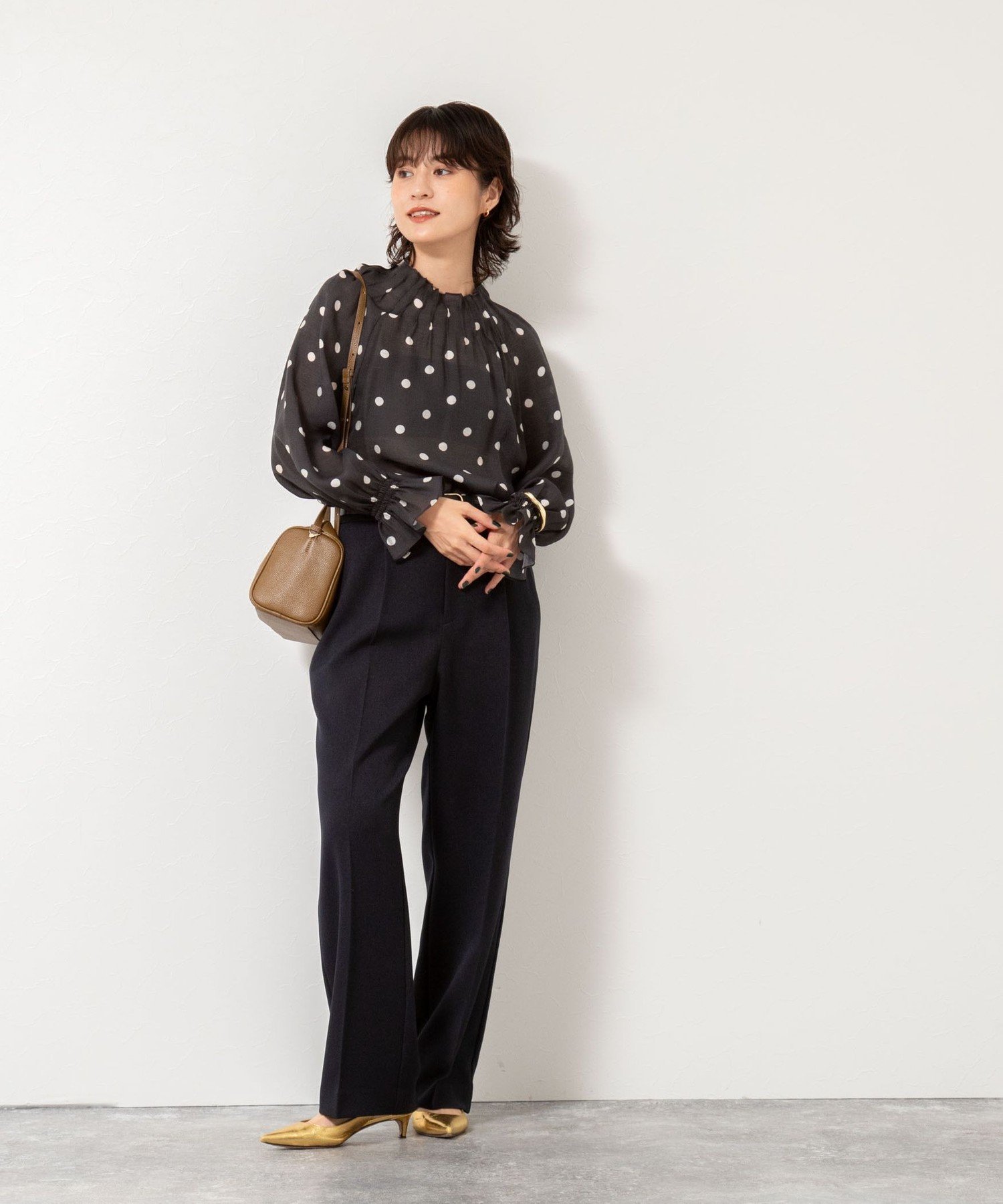 NOLLEY'S｜ウォッシャブルピンタックドットプリントブラウス | Rakuten