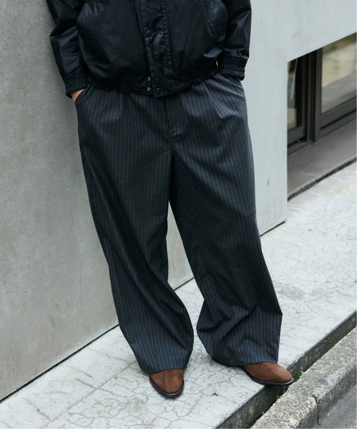 JOURNAL STANDARD｜TR モダン ツイル ワイド ストライプ スラックス