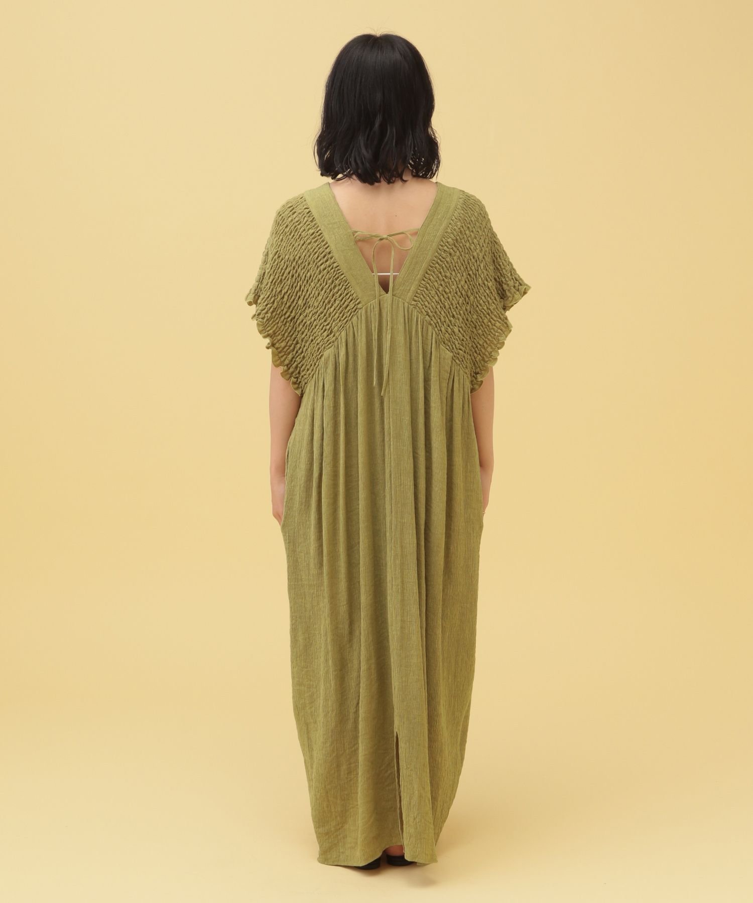 LEPSIM｜【産前・産後対応】マタニティ/シャーリングVワンピース