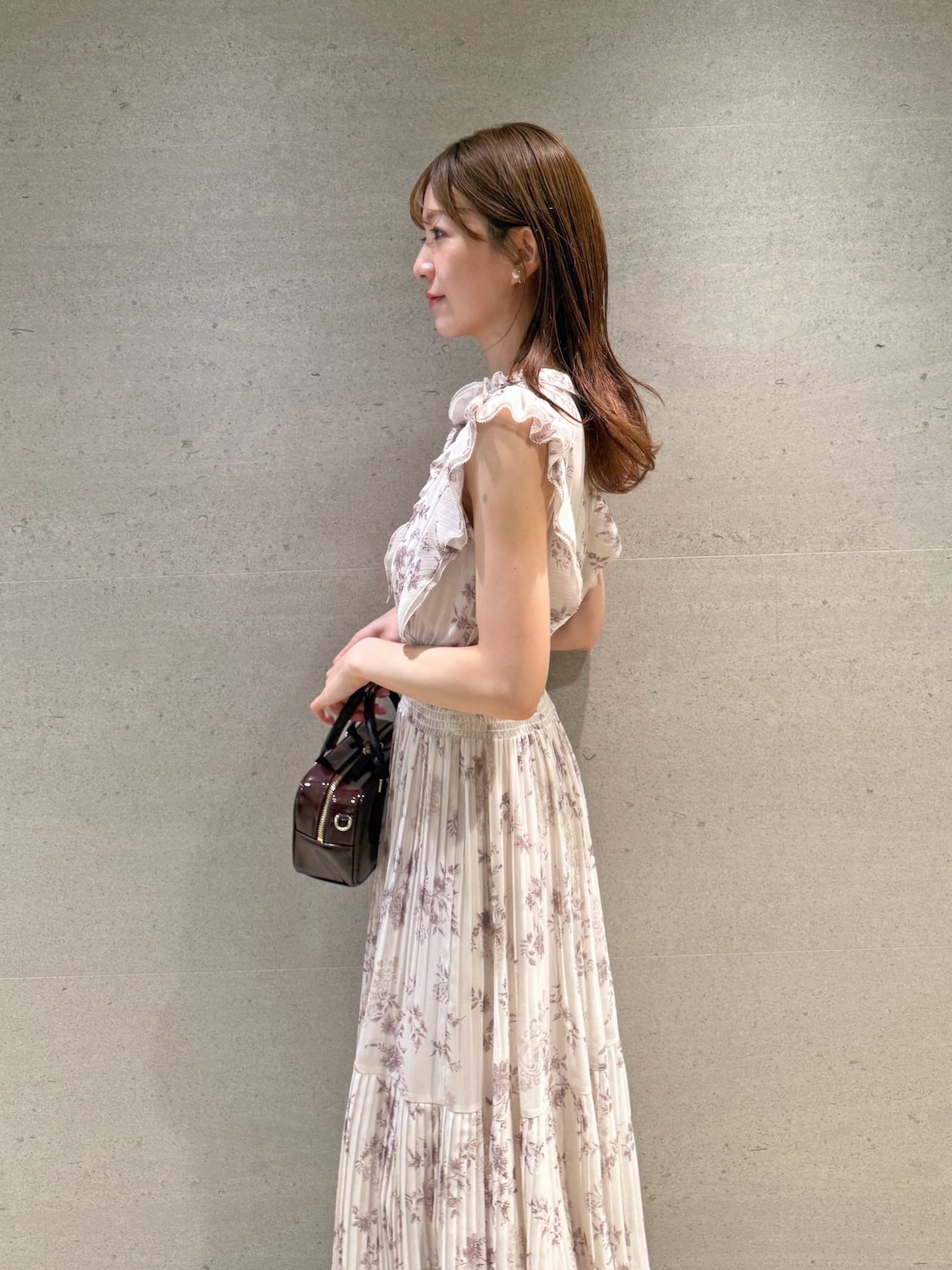 SNIDEL｜【00サイズあり】プリントプリーツシャーリングワンピース