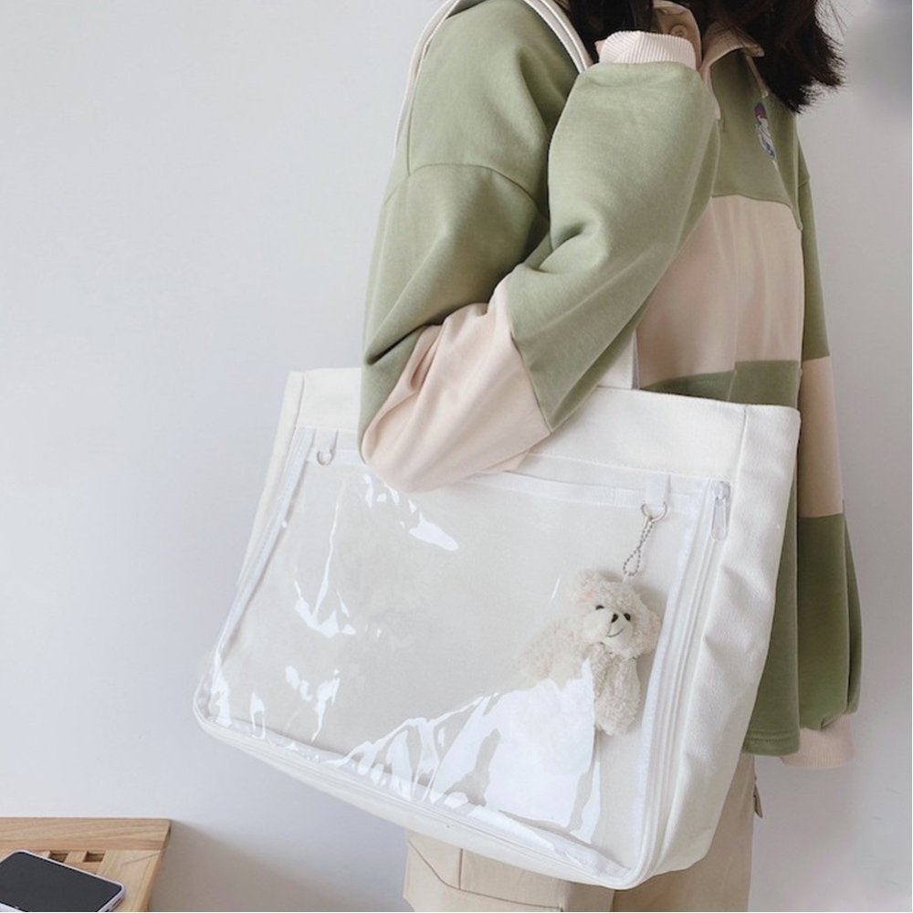 miniministore｜キャンバスバッグ クリアポケット 大容量 | Rakuten