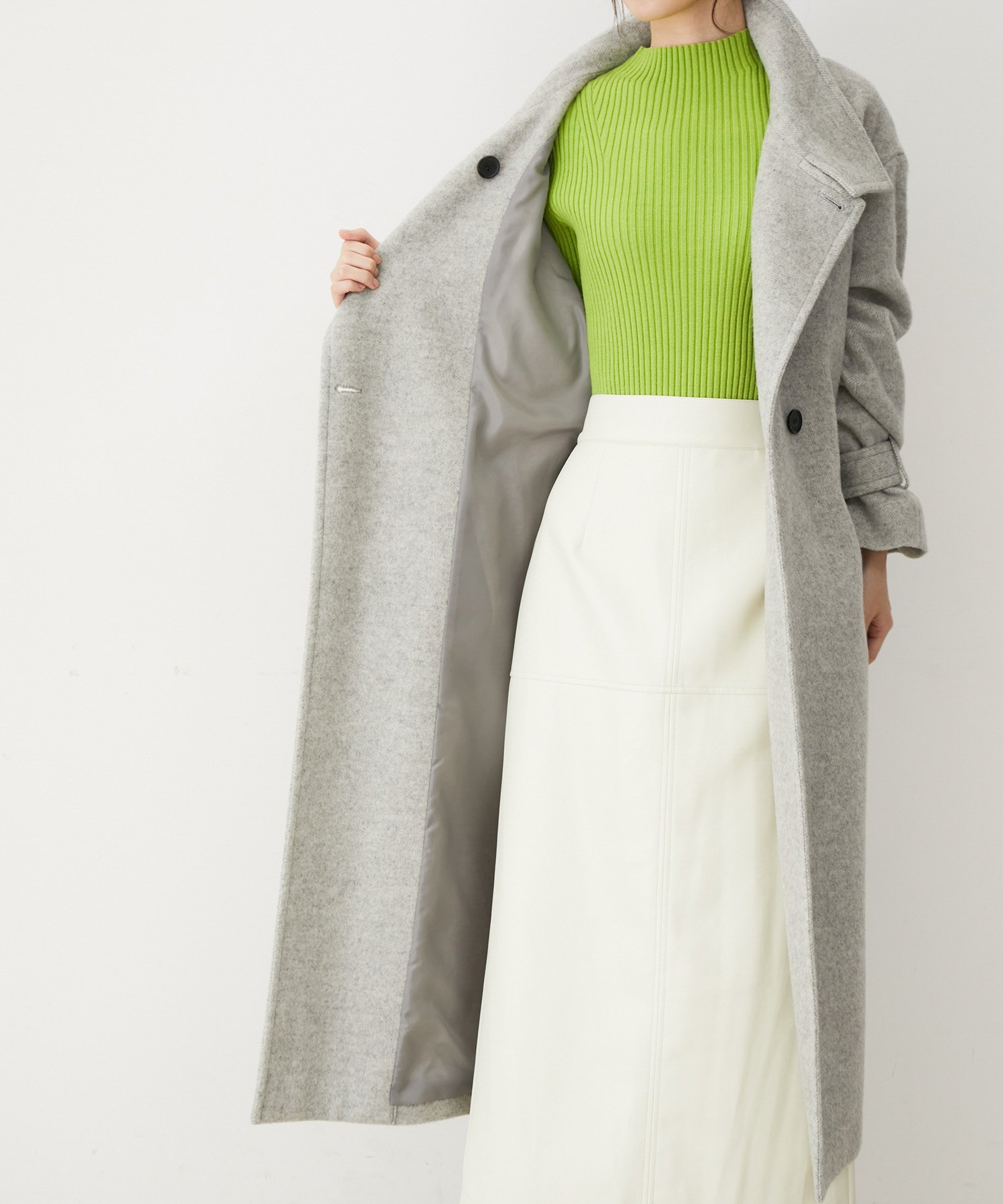 VIS｜【静電気防止】2WAY毛混シャギーロングコート | Rakuten Fashion