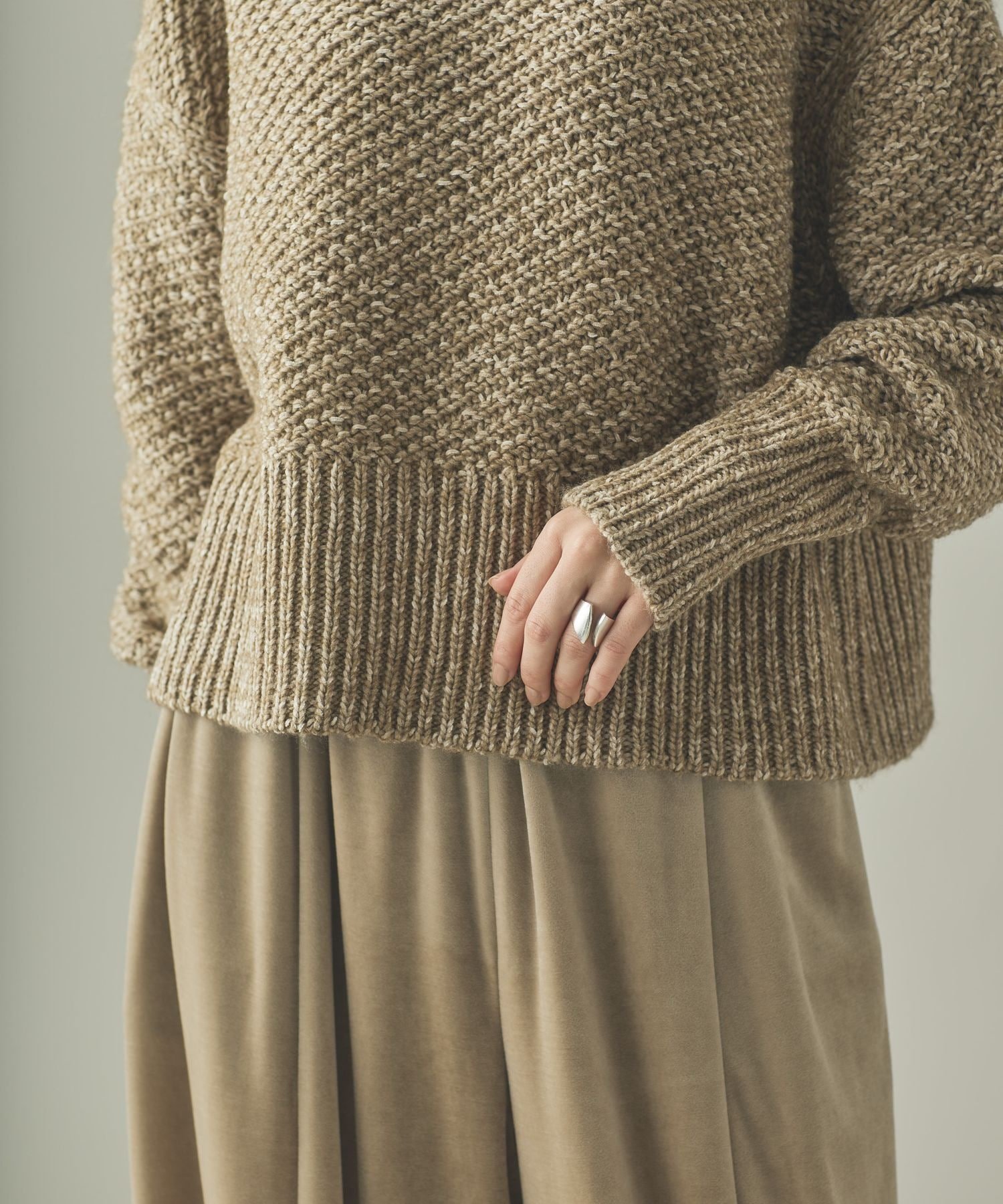 Curensology｜カノコアミMIXニットプルオーバー | Rakuten Fashion