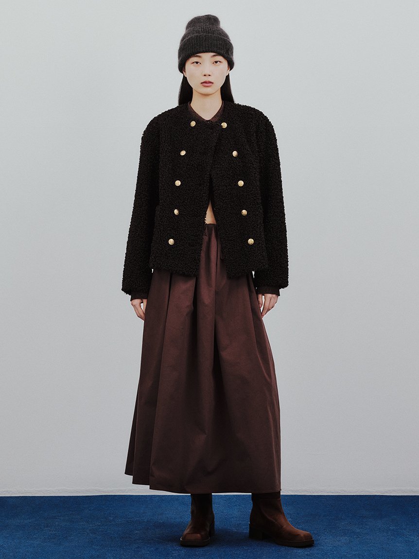 Mila Owen｜【セットアイテム】ポロ衿ニットタックフレアスカート