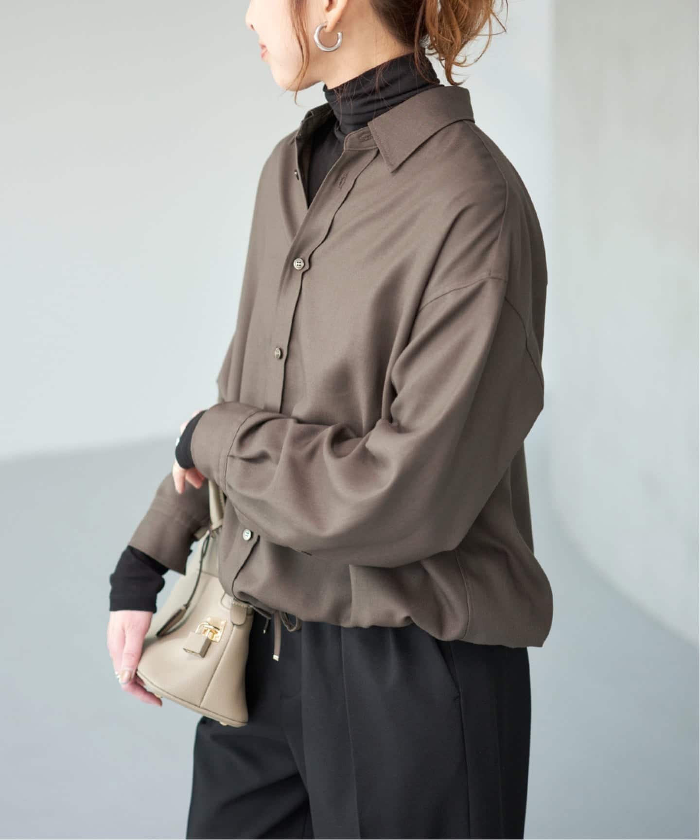 Spick & Span｜《追加》ウールライクヘムギャザーシャツ | Rakuten