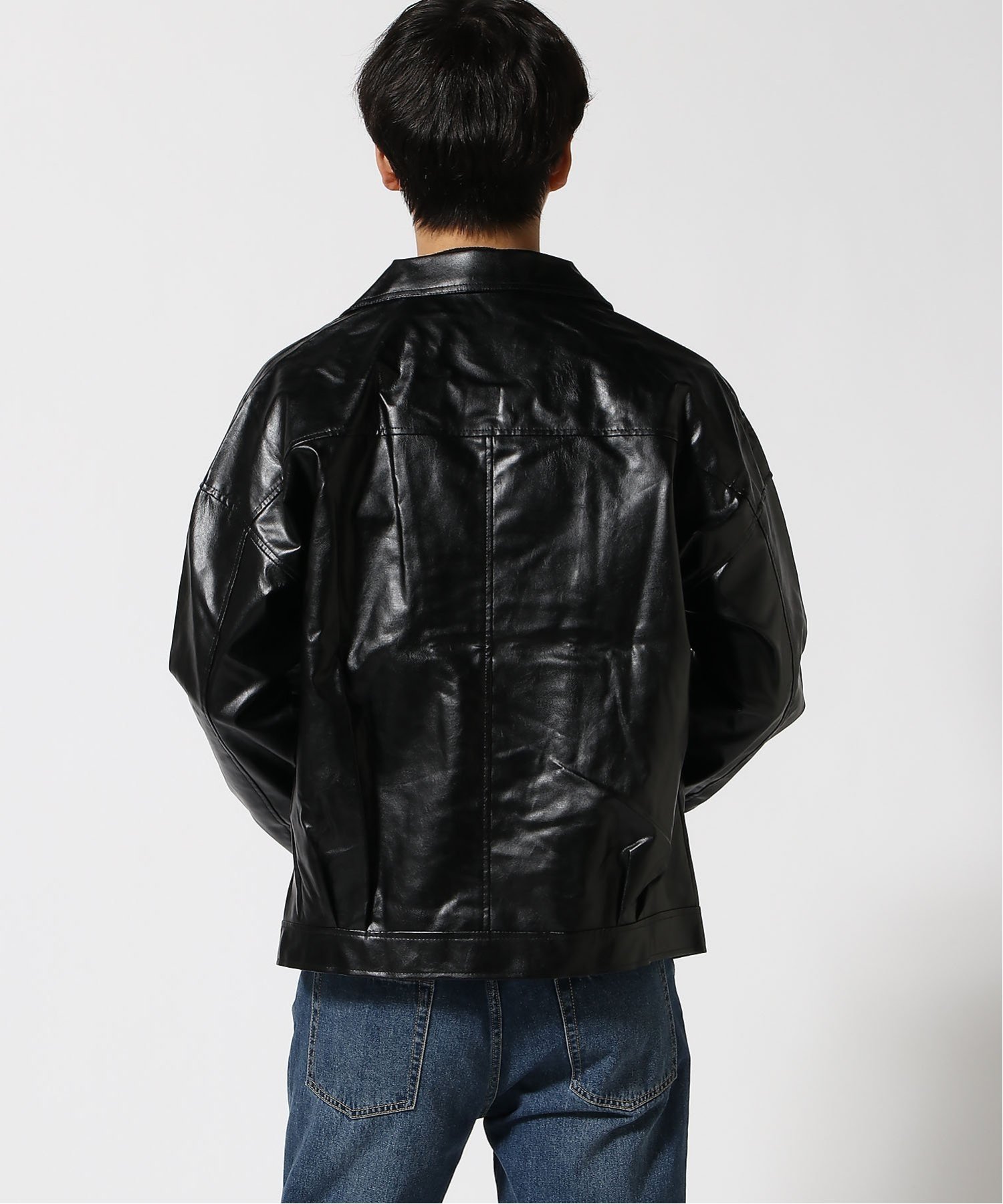 SETUP7｜SETUP7/フェイクレザーライダースジャケット 革ジャン 軽