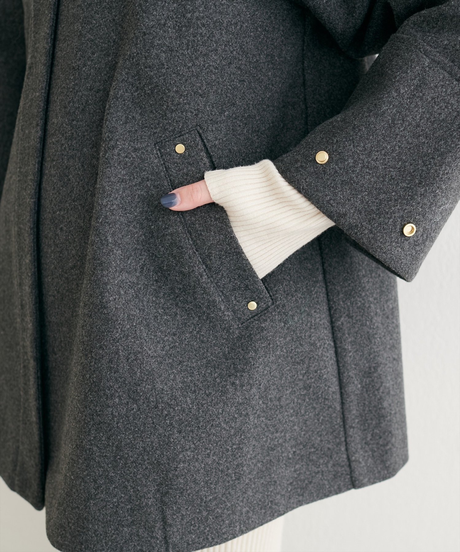 〈osono〉２WAYノーカラーコート【モカ】 セール】〈osono〉2WAYノーカラーコート（ノーカラーコート