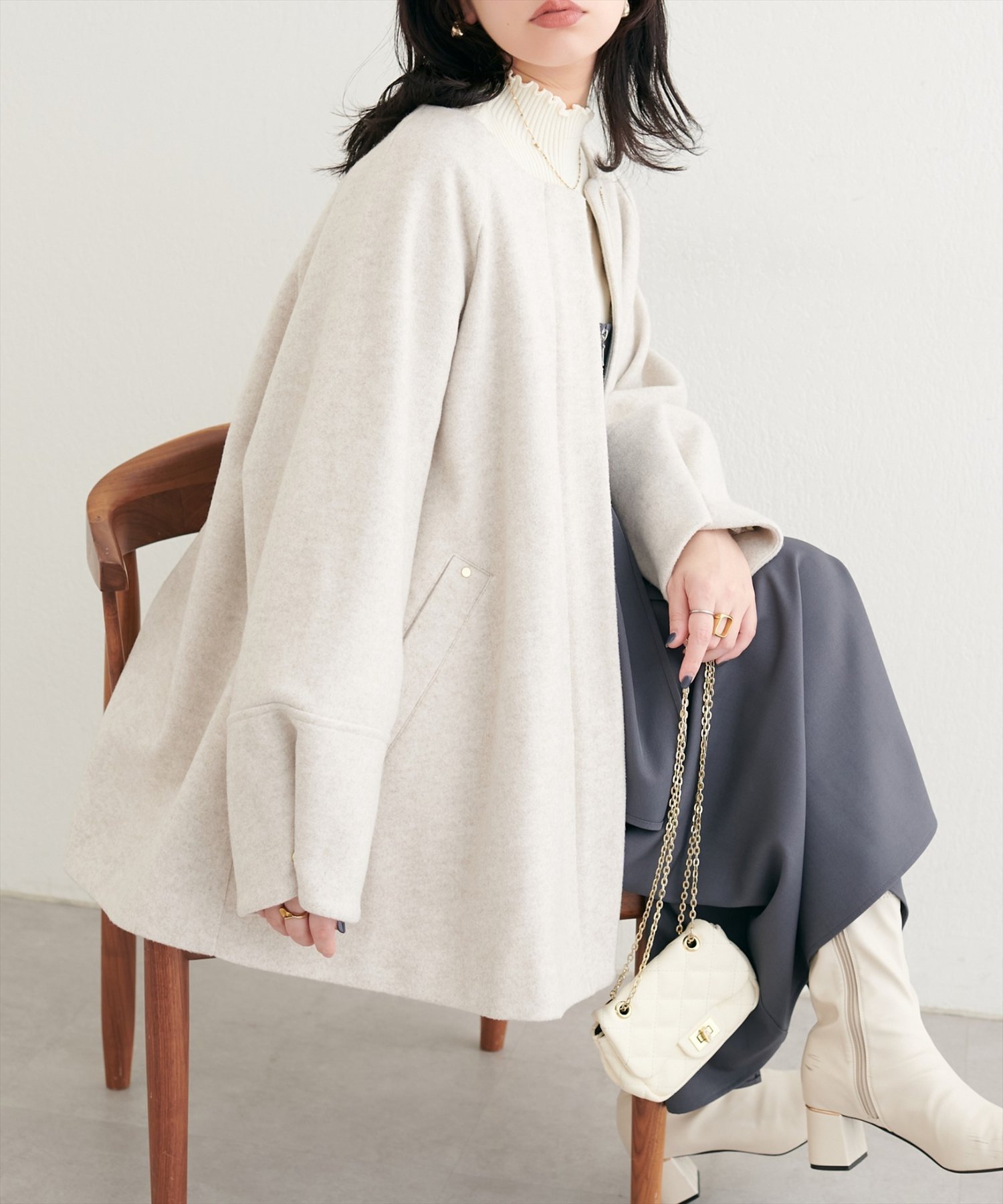 ナチュラルクチュール〈osono〉２WAYノーカラーコート natural couture｜<osono>2WAYノーカラーコート | Rakuten Fashion