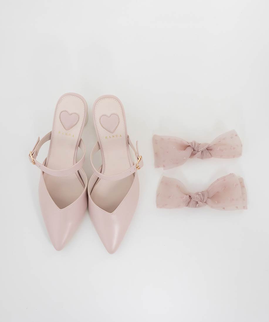 RANDA｜【HEART COLLECTION】2WAYハート刺繍リボンミュール | Rakuten