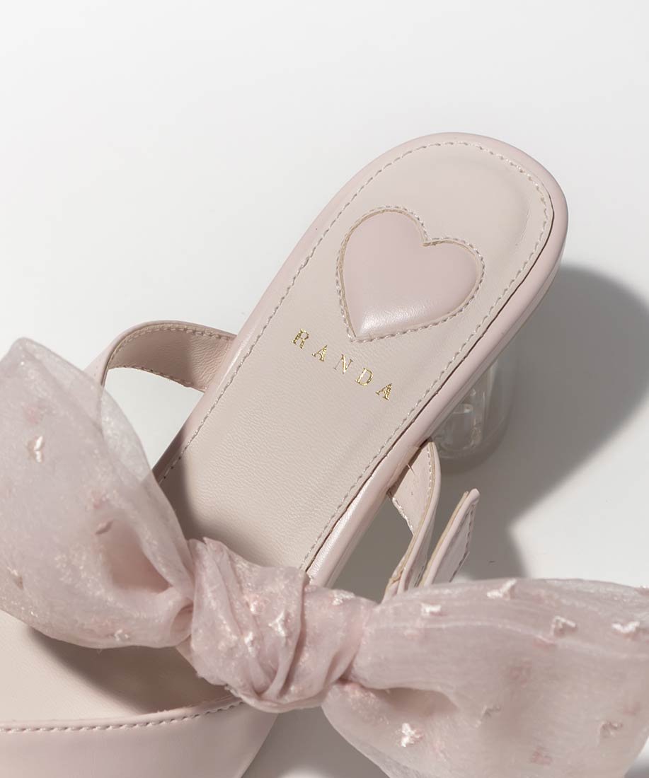 RANDA｜【HEART COLLECTION】2WAYハート刺繍リボンミュール | Rakuten