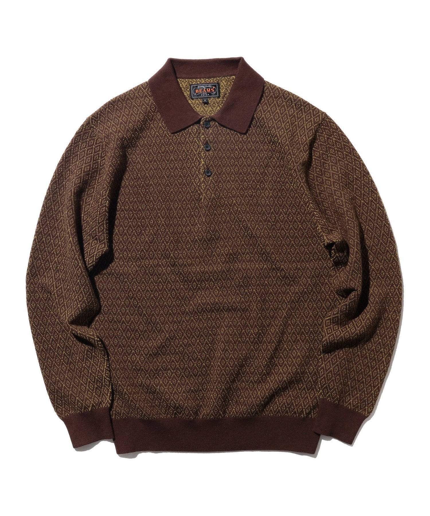 BEAMS MEN｜BEAMS PLUS / ダイヤ柄 ニット ポロシャツ | Rakuten