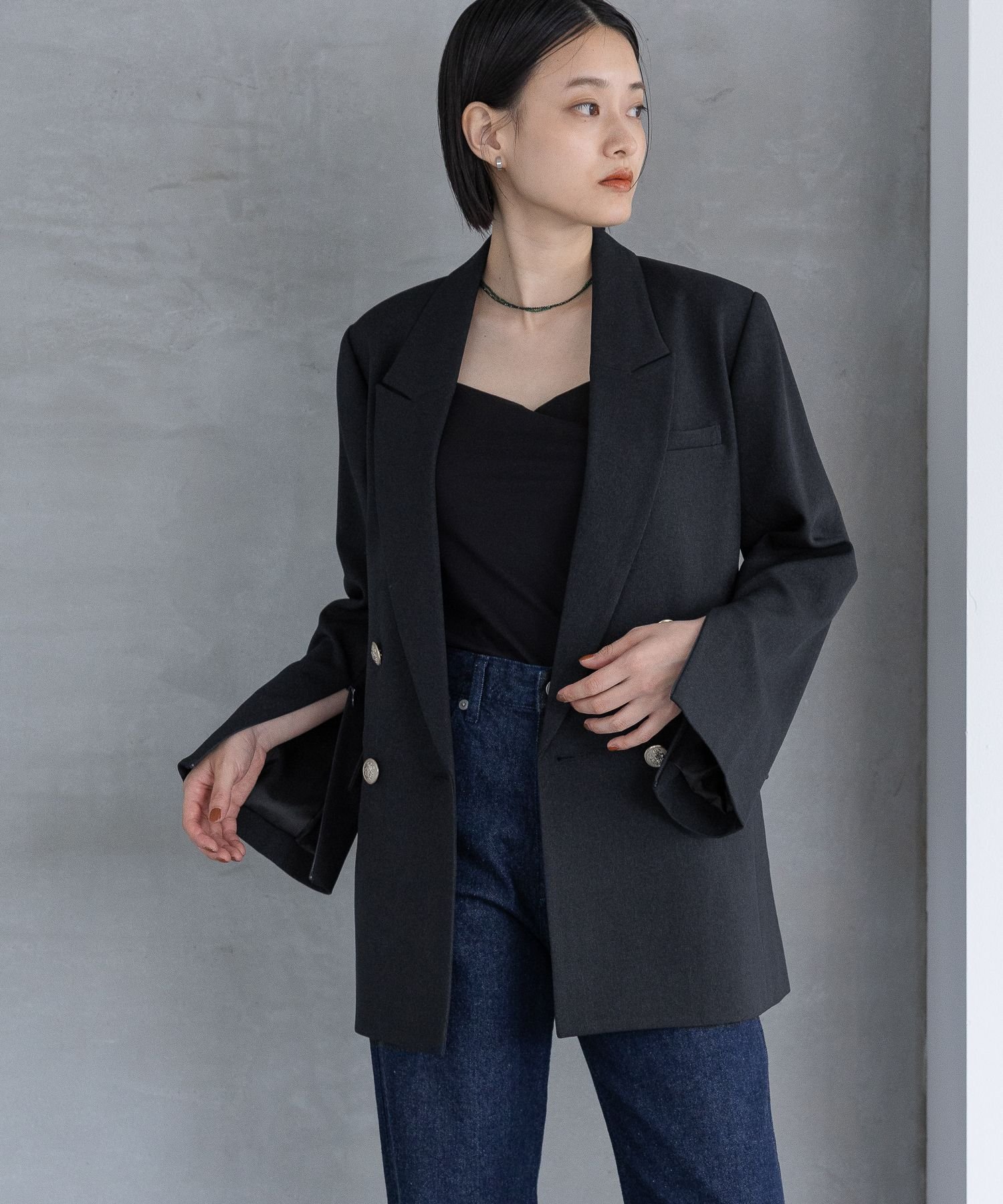 A part by｜Wライクテーラードスリットジャケット | Rakuten Fashion