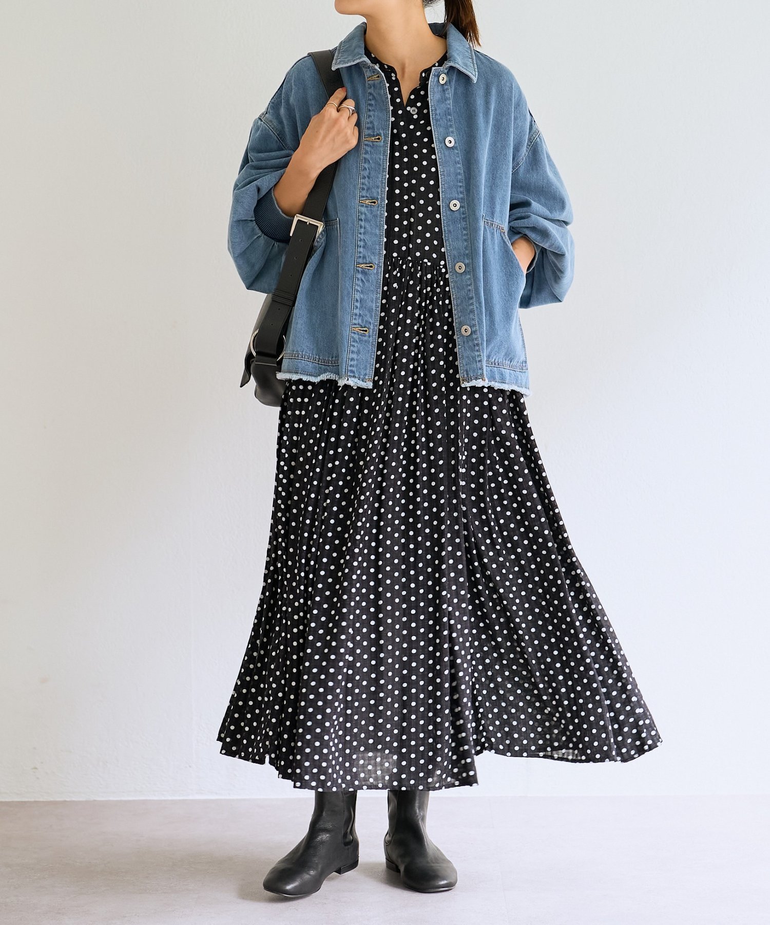 BEARDSLEY｜ドットギャザーワンピース | Rakuten Fashion(楽天