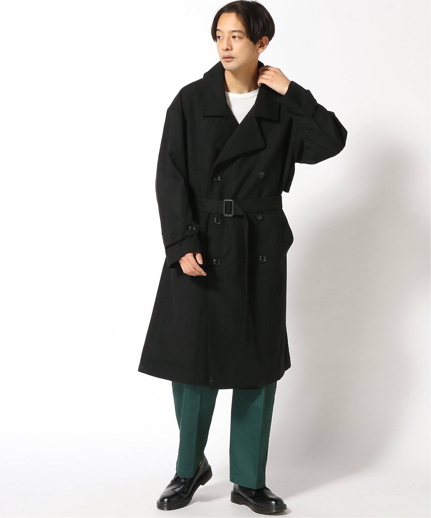 SITRY｜コート メンズ ウール トレンチ オーバーサイズ トレンチコート